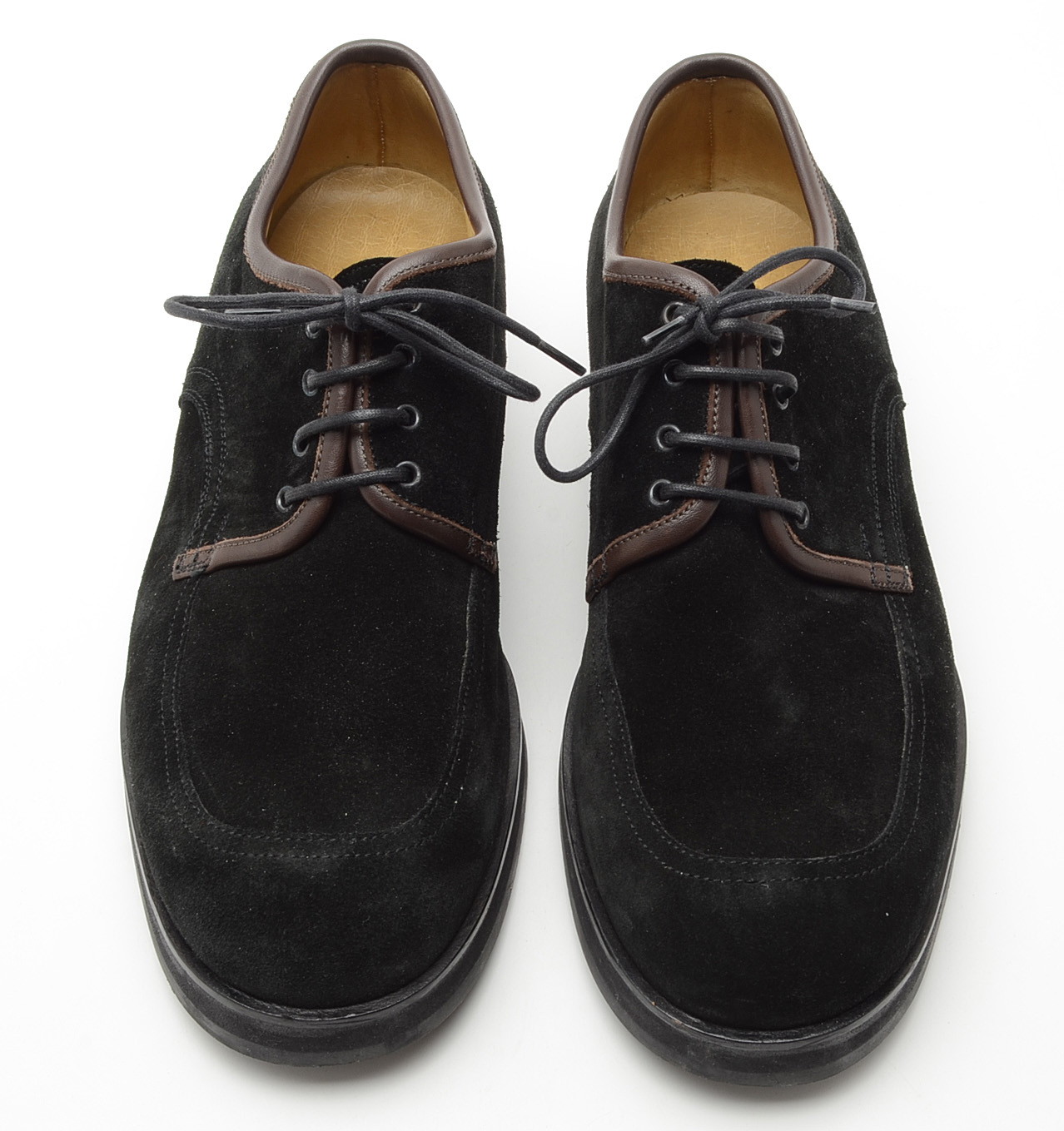 Men's Giorgio Armani Black Suede Lace-Up Shoes with Lug Soles