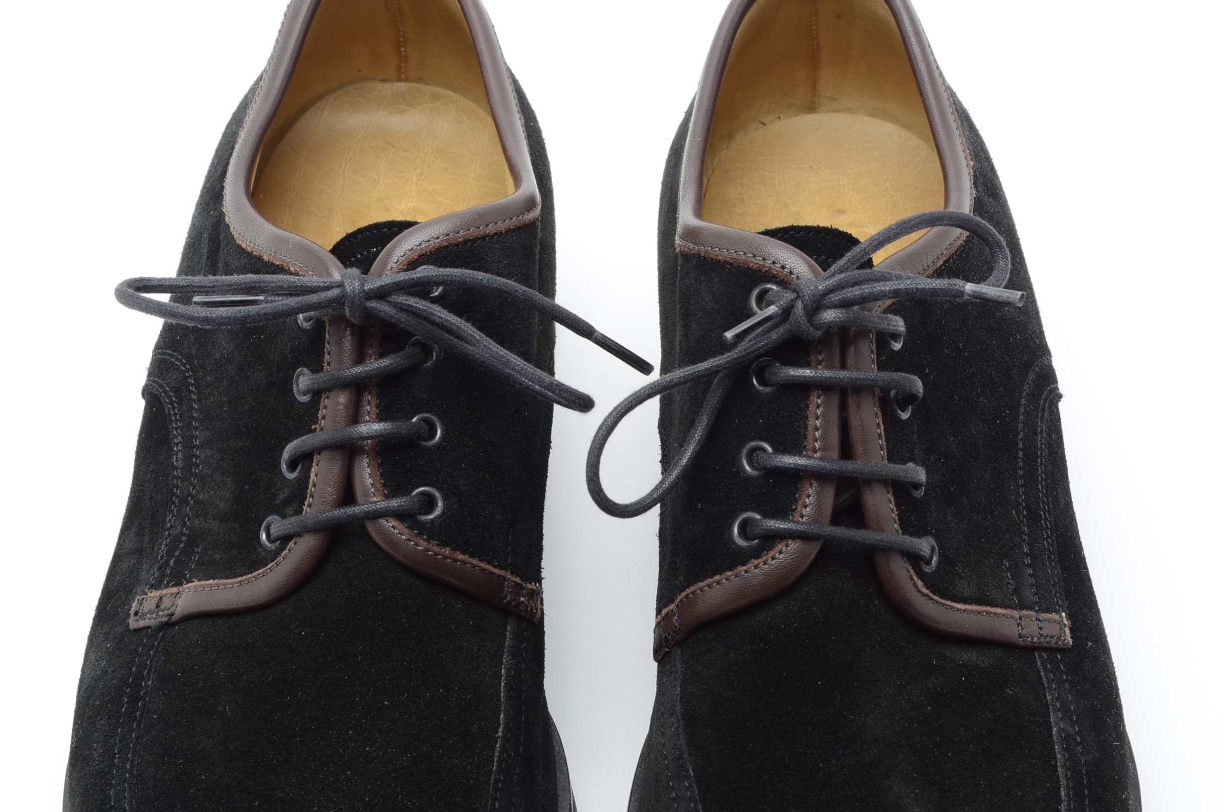 Men's Giorgio Armani Black Suede Lace-Up Shoes with Lug Soles