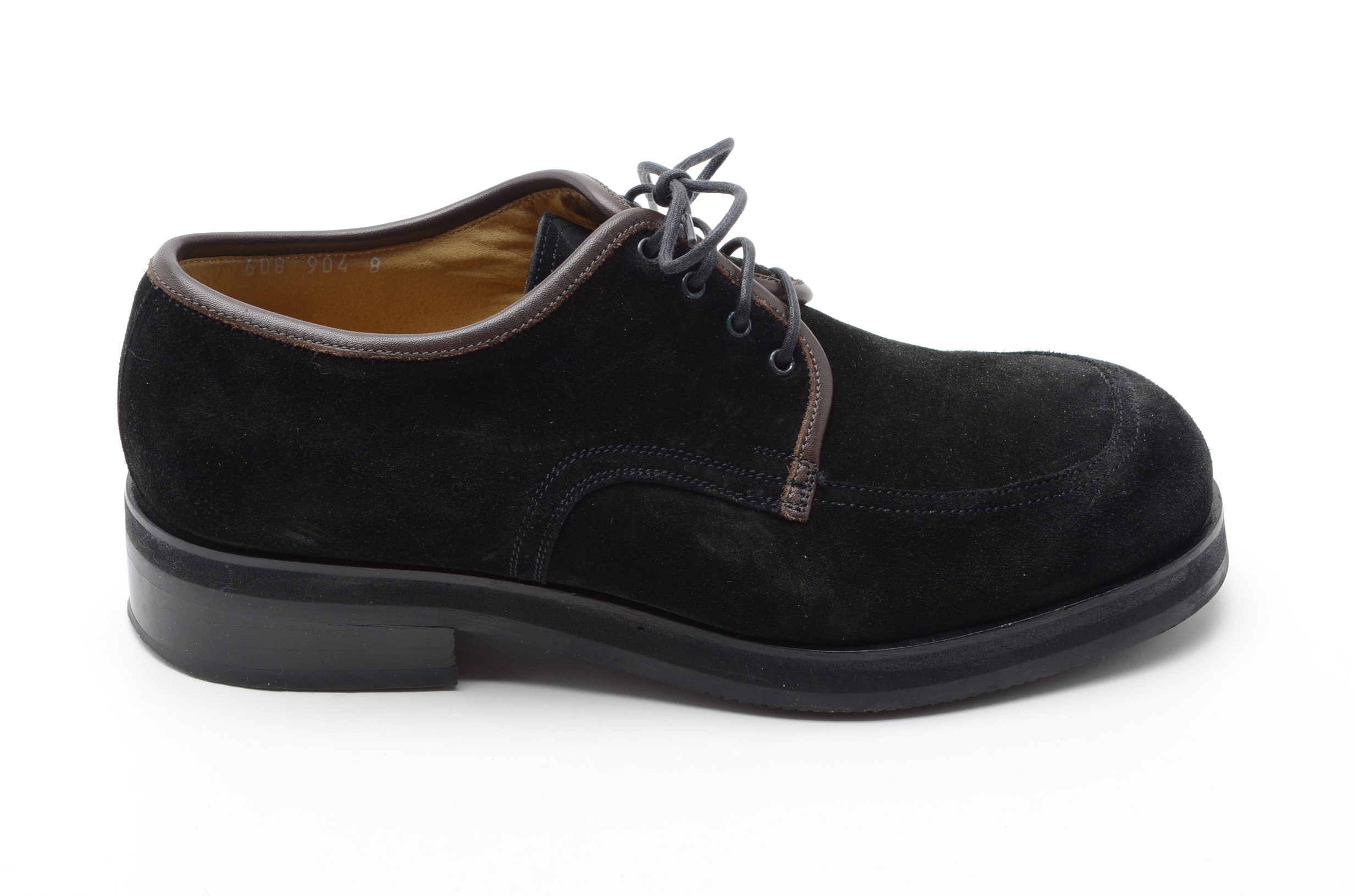 Men's Giorgio Armani Black Suede Lace-Up Shoes with Lug Soles