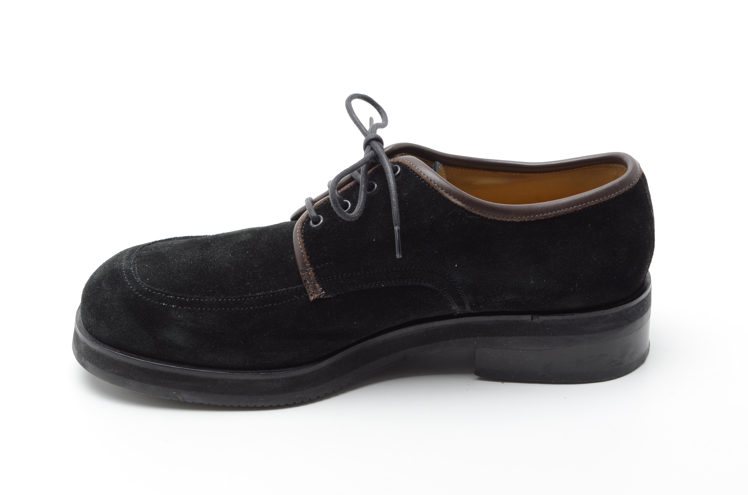 Men's Giorgio Armani Black Suede Lace-Up Shoes with Lug Soles