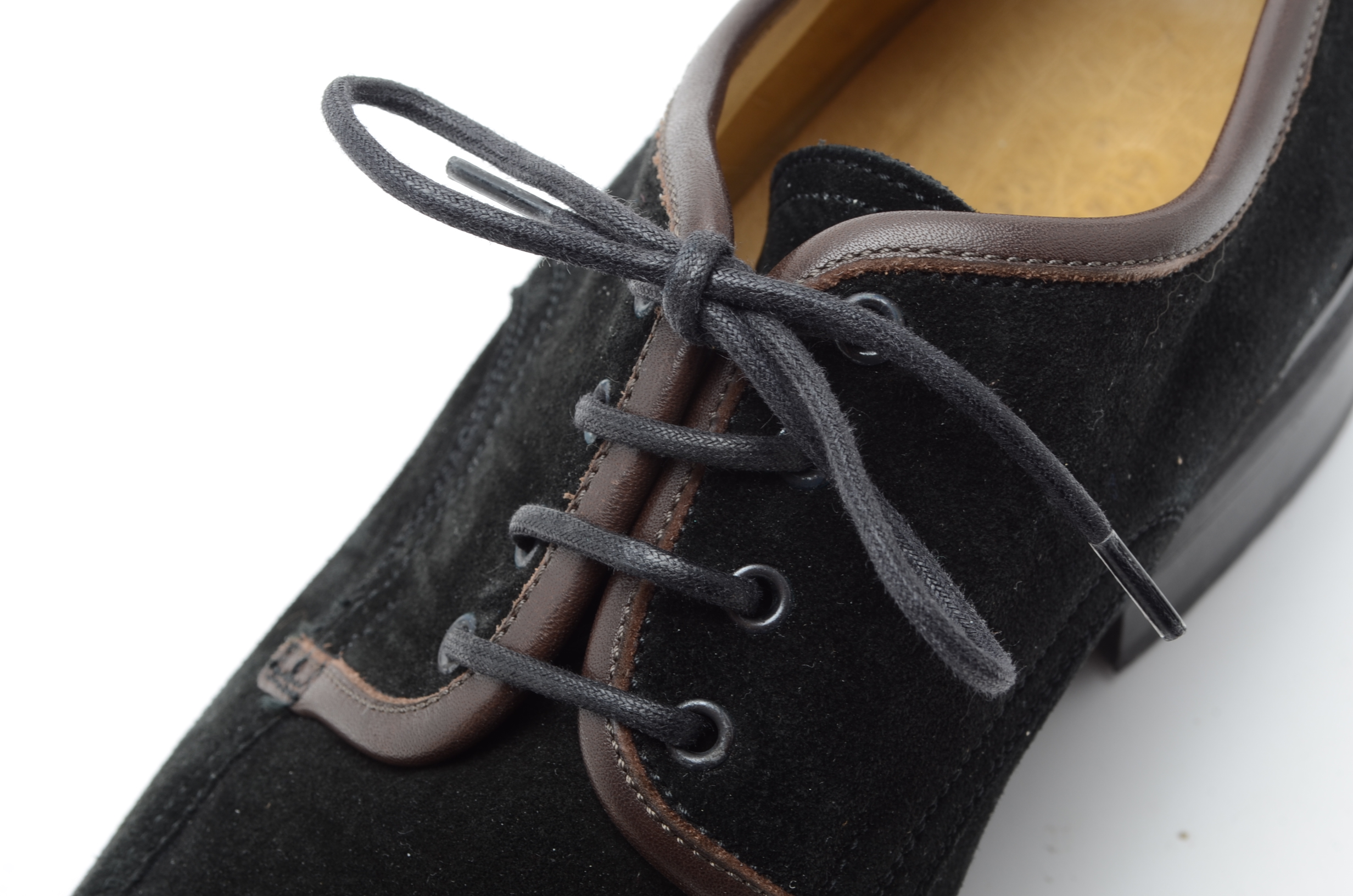 Men's Giorgio Armani Black Suede Lace-Up Shoes with Lug Soles