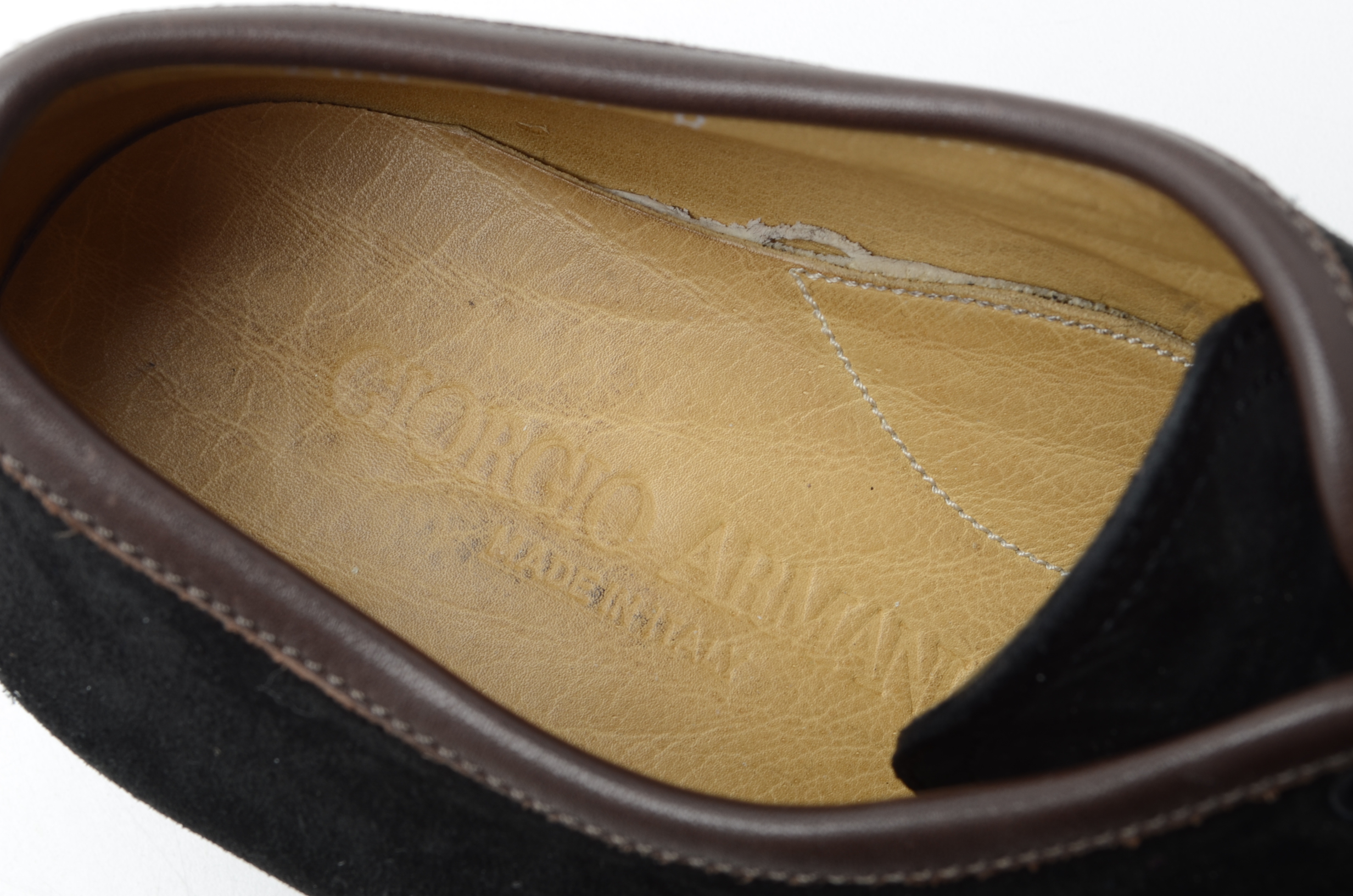 Men's Giorgio Armani Black Suede Lace-Up Shoes with Lug Soles