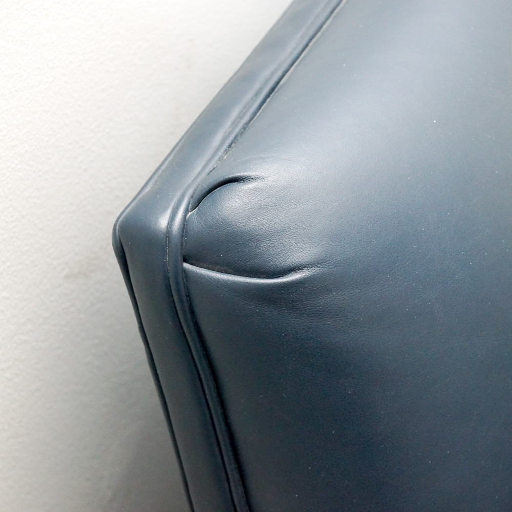 Dark Blue Faux Leather Sofa