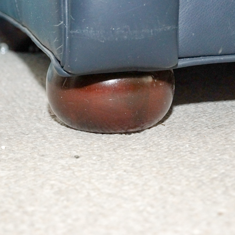 Dark Blue Faux Leather Sofa