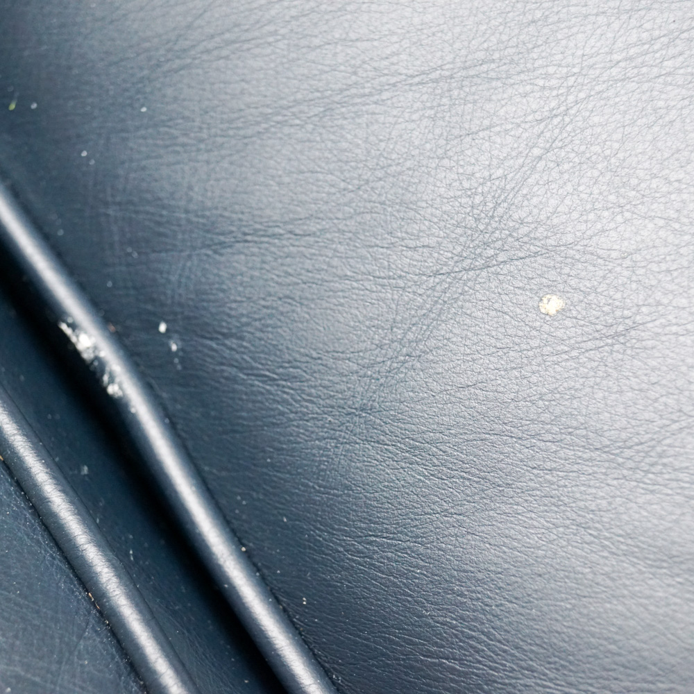 Dark Blue Faux Leather Sofa