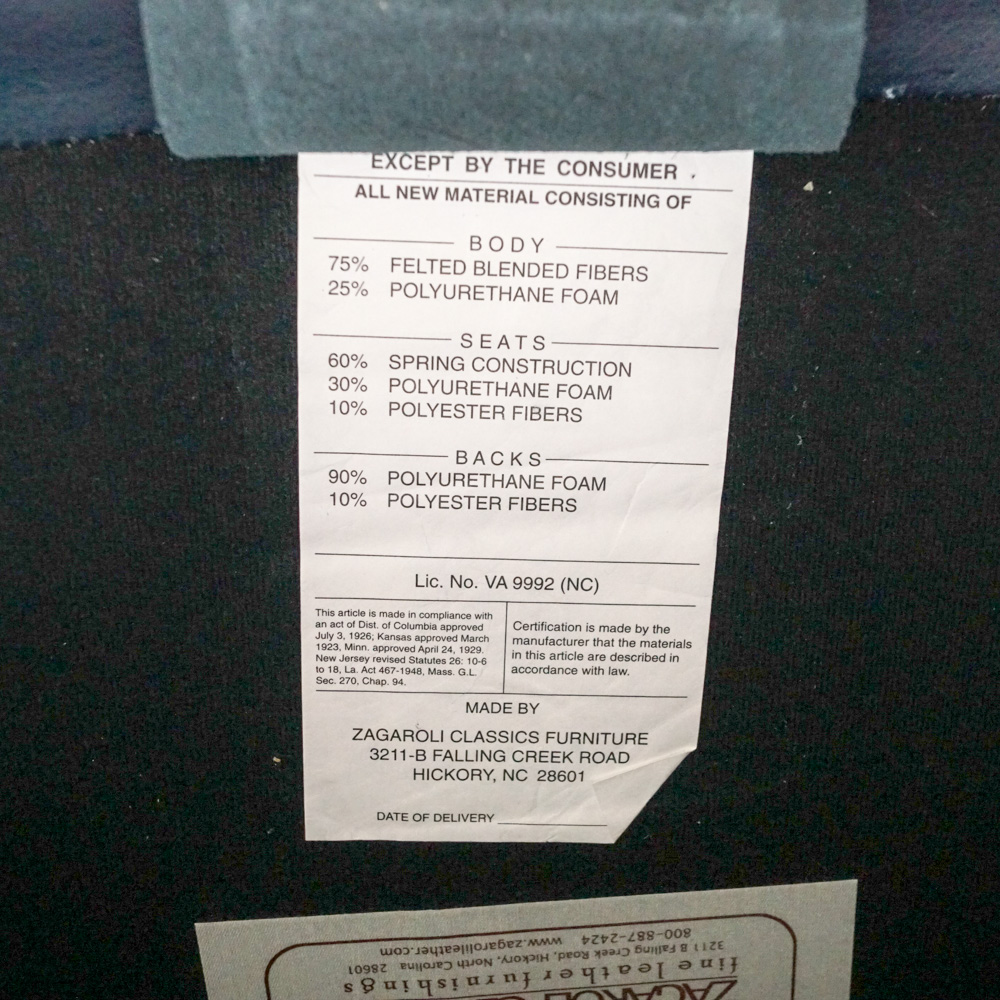 Dark Blue Faux Leather Sofa