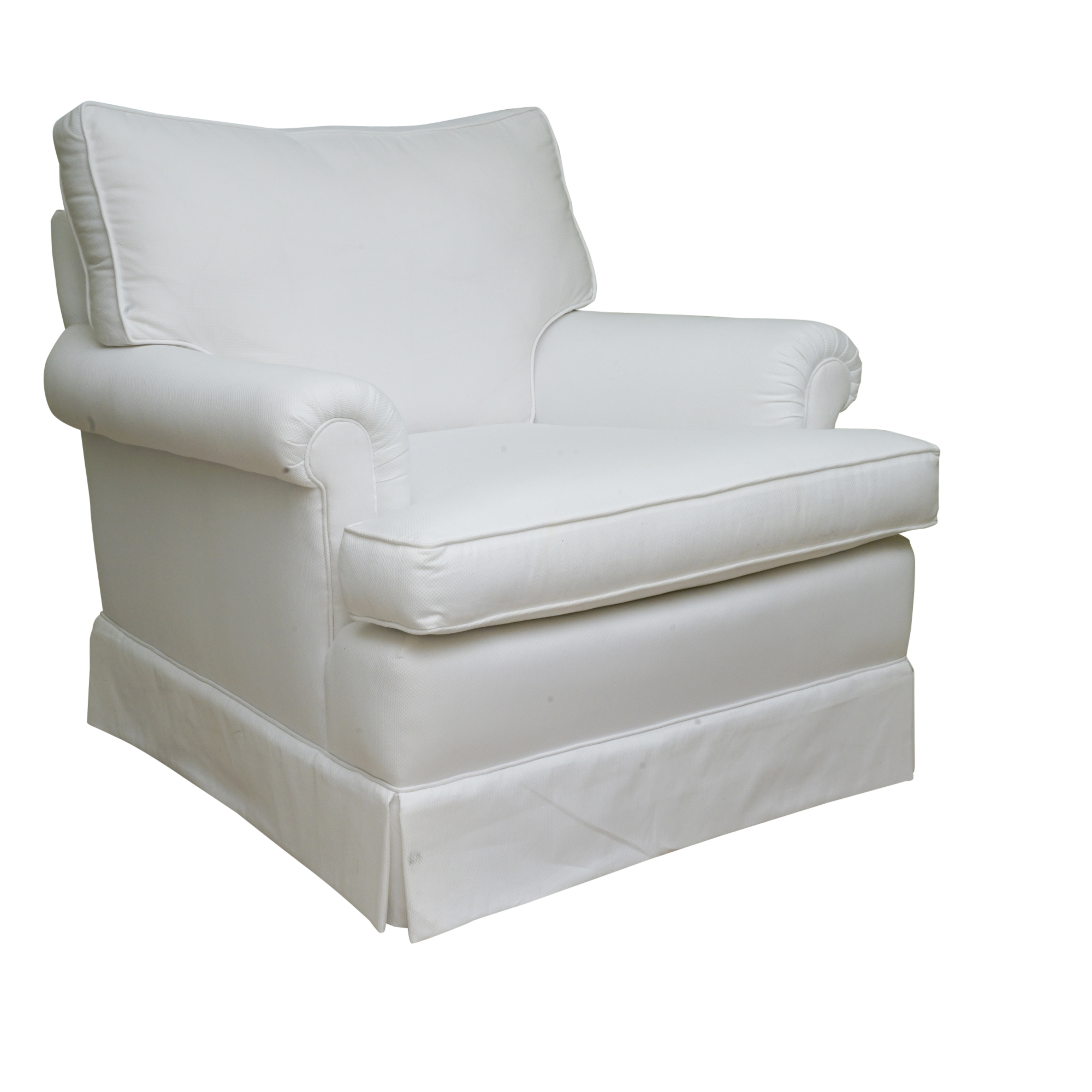 Upholstered Armchair with Ottoman