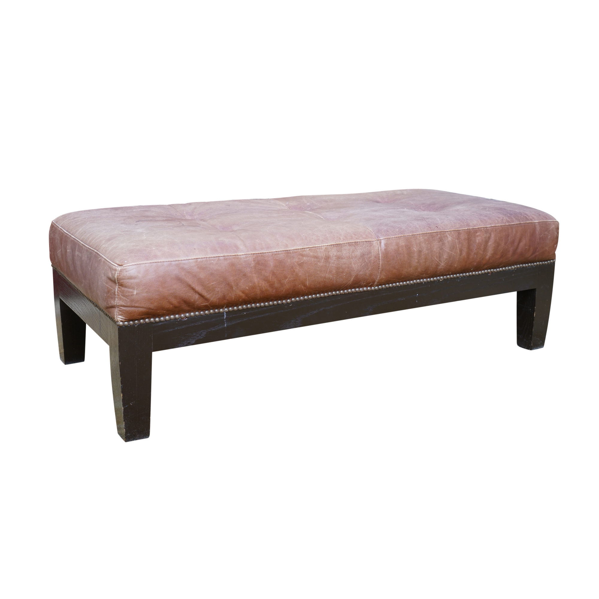 Contemporary Leather Bench by Pottery Barn