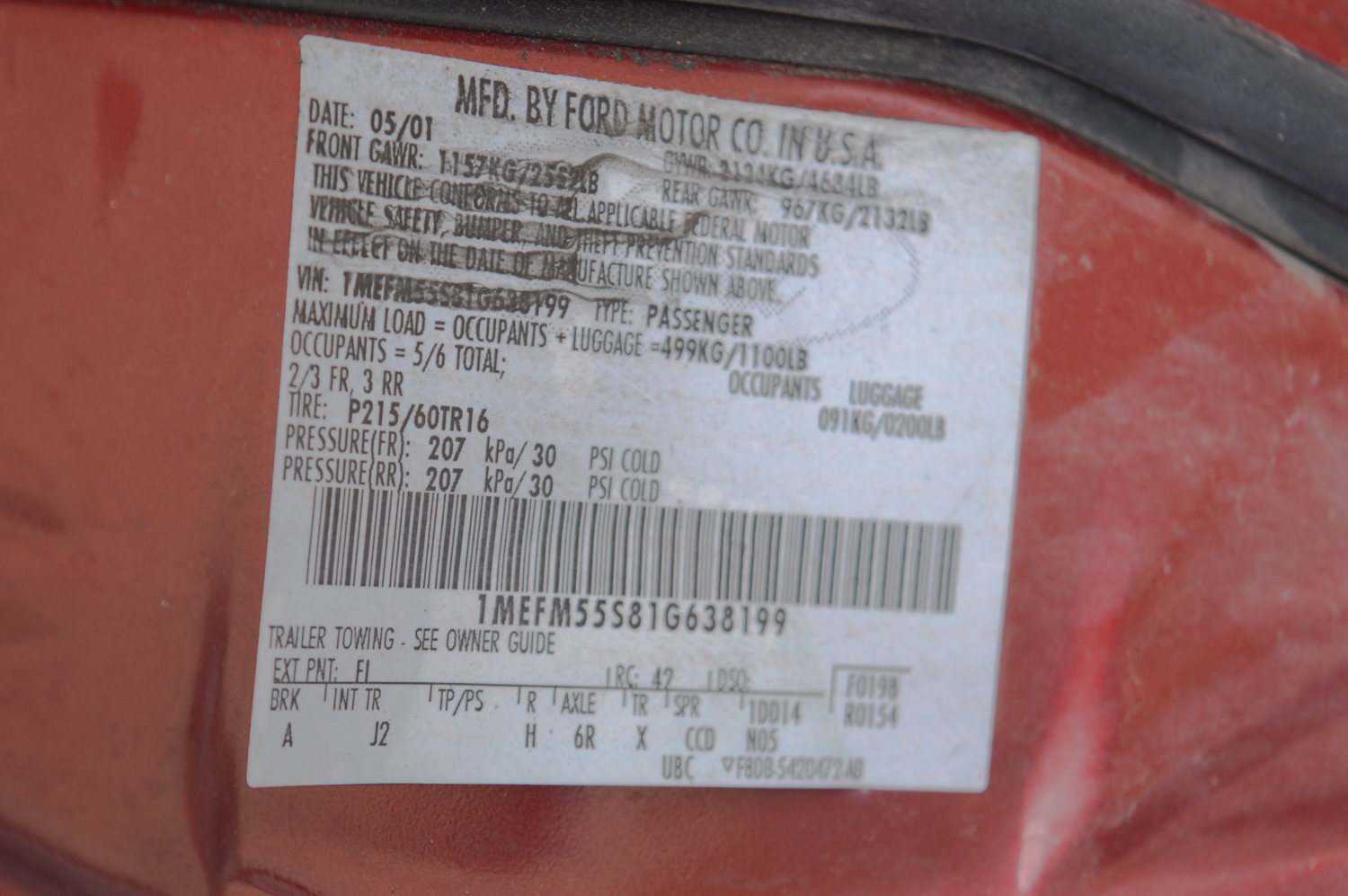 2001 Mercury Sable LS Premium Sedan