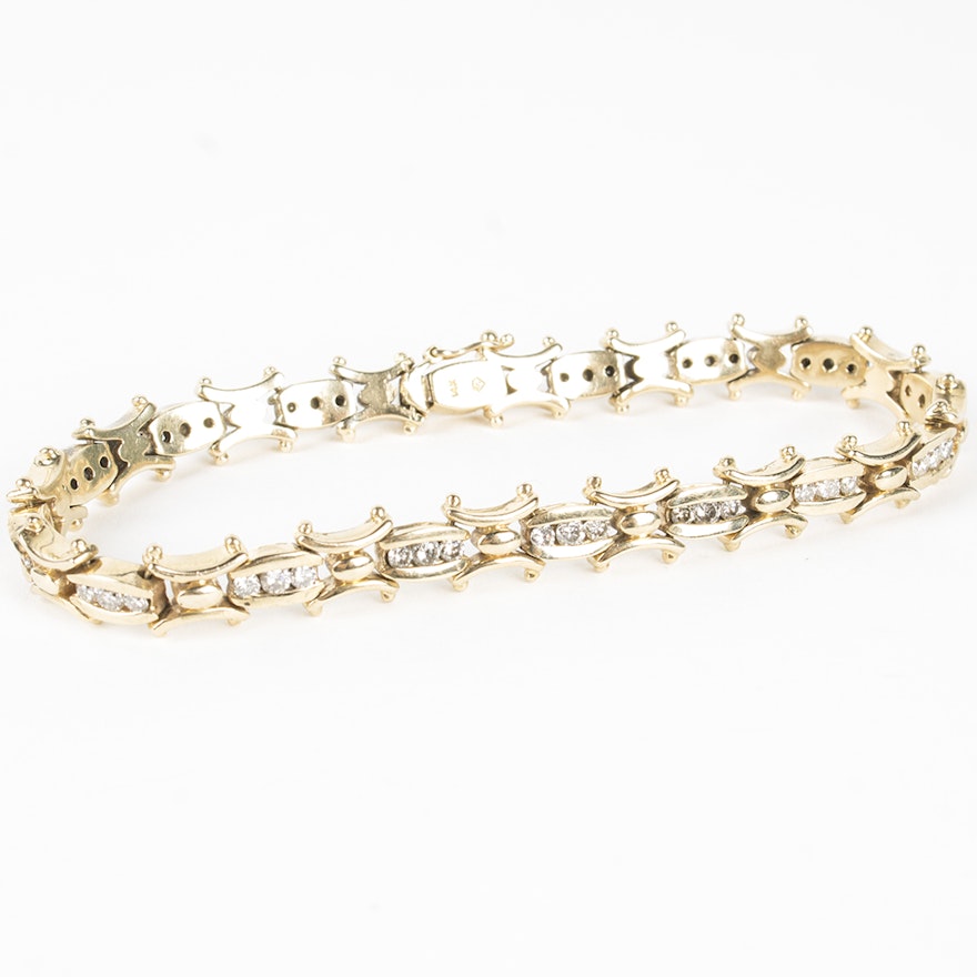 14K Yellow Gold Diamond Bracelet