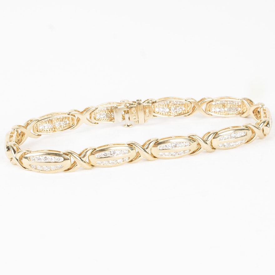 14K Yellow Gold 1.60 CTW Diamond Bracelet