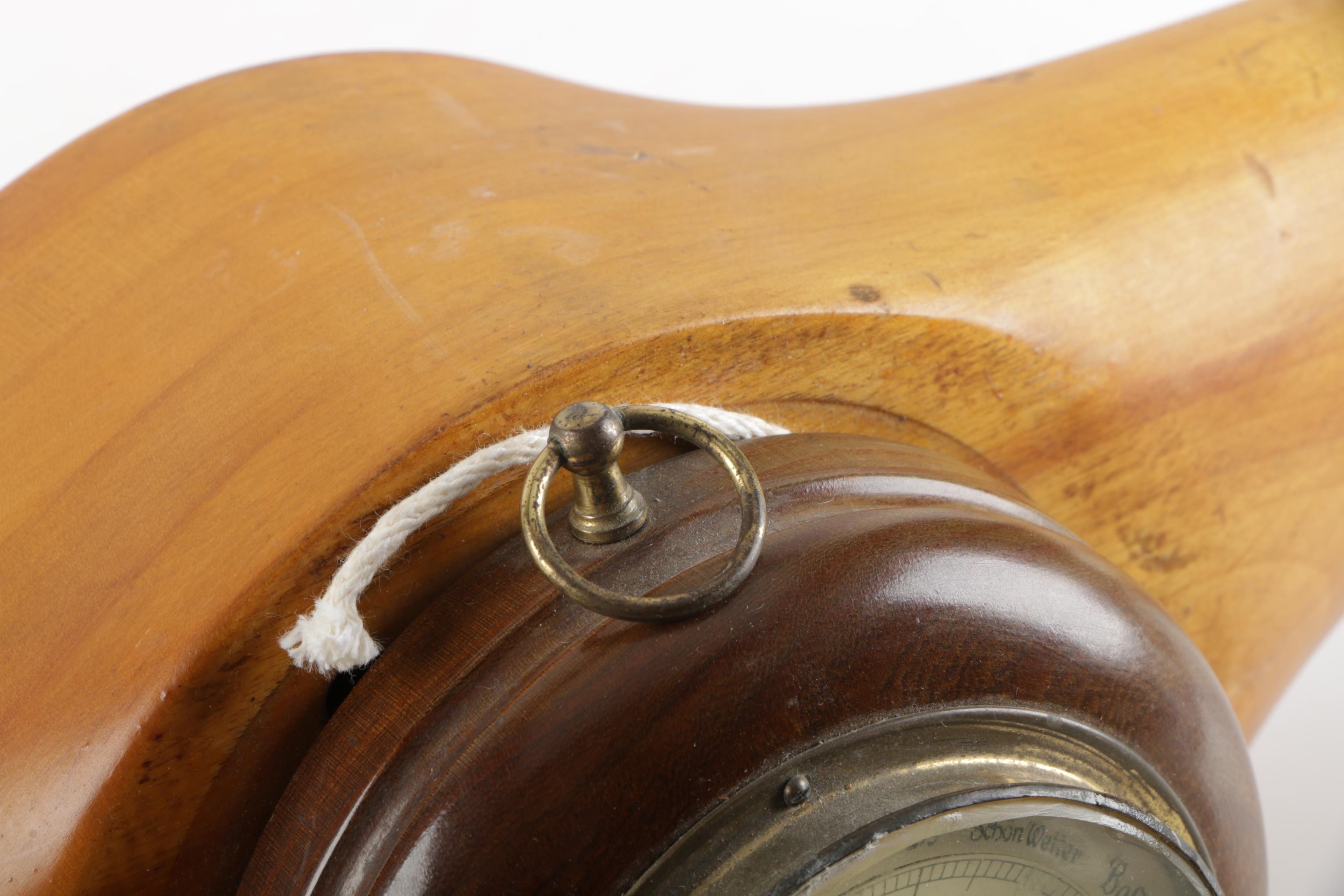 German Barometer Set in World War II Era Wooden Airplane Propeller