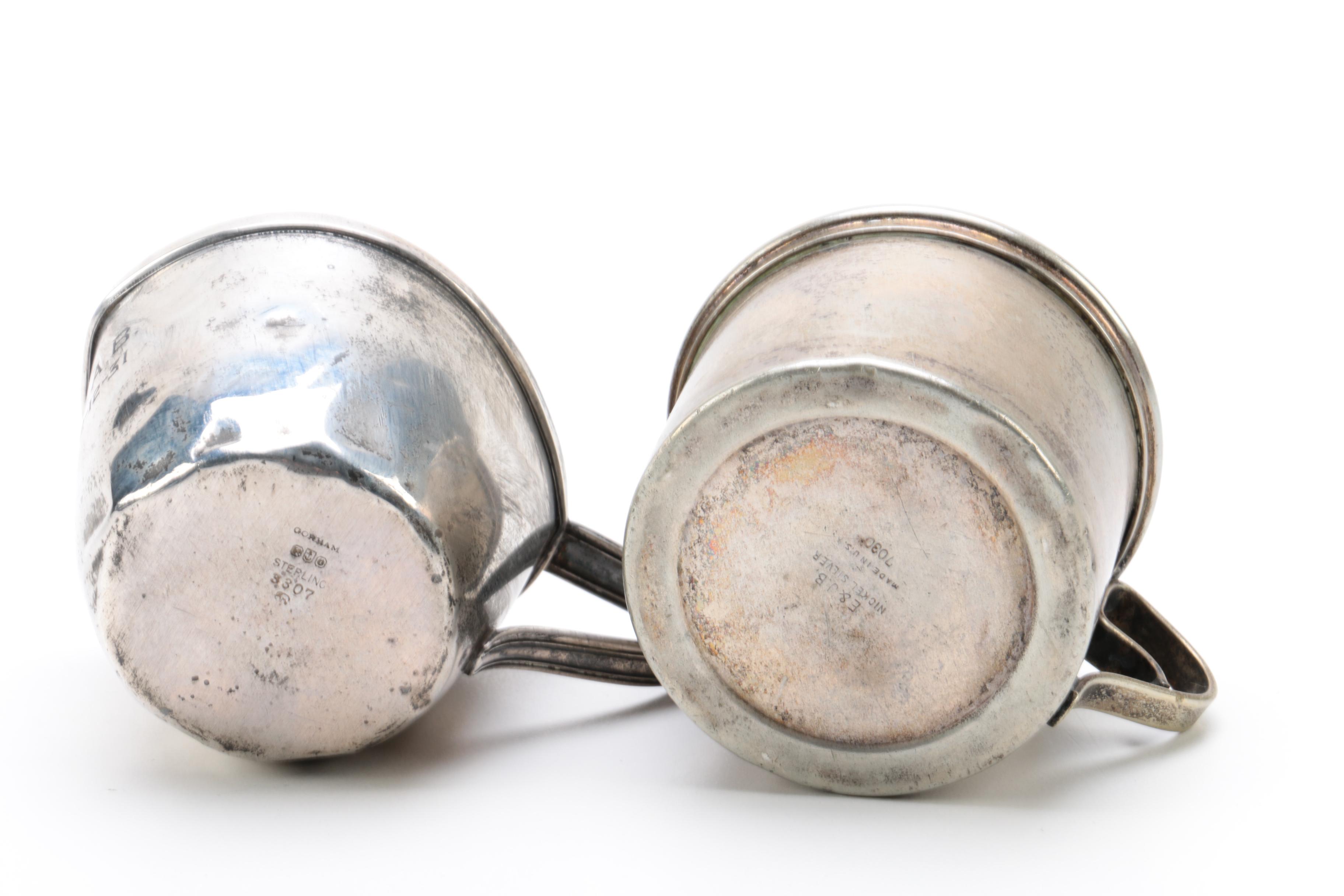 Gorham Sterling Silver Baby Cup and E. & J.B. Nickel Silver Cup