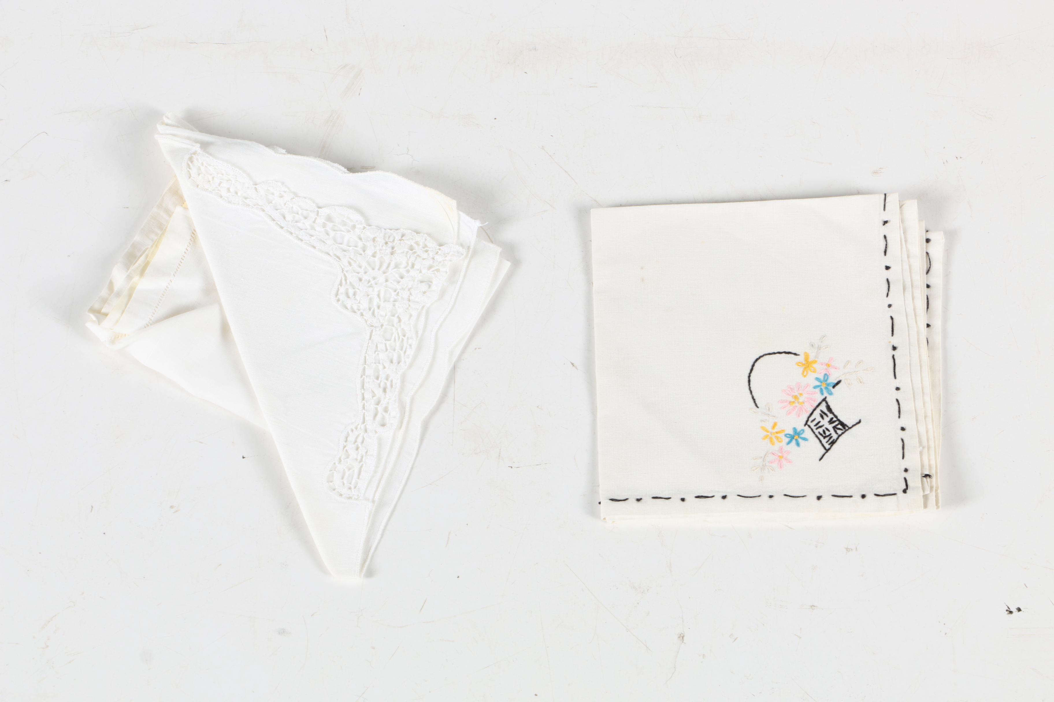 Vintage Embroidered and Lace Table Linens