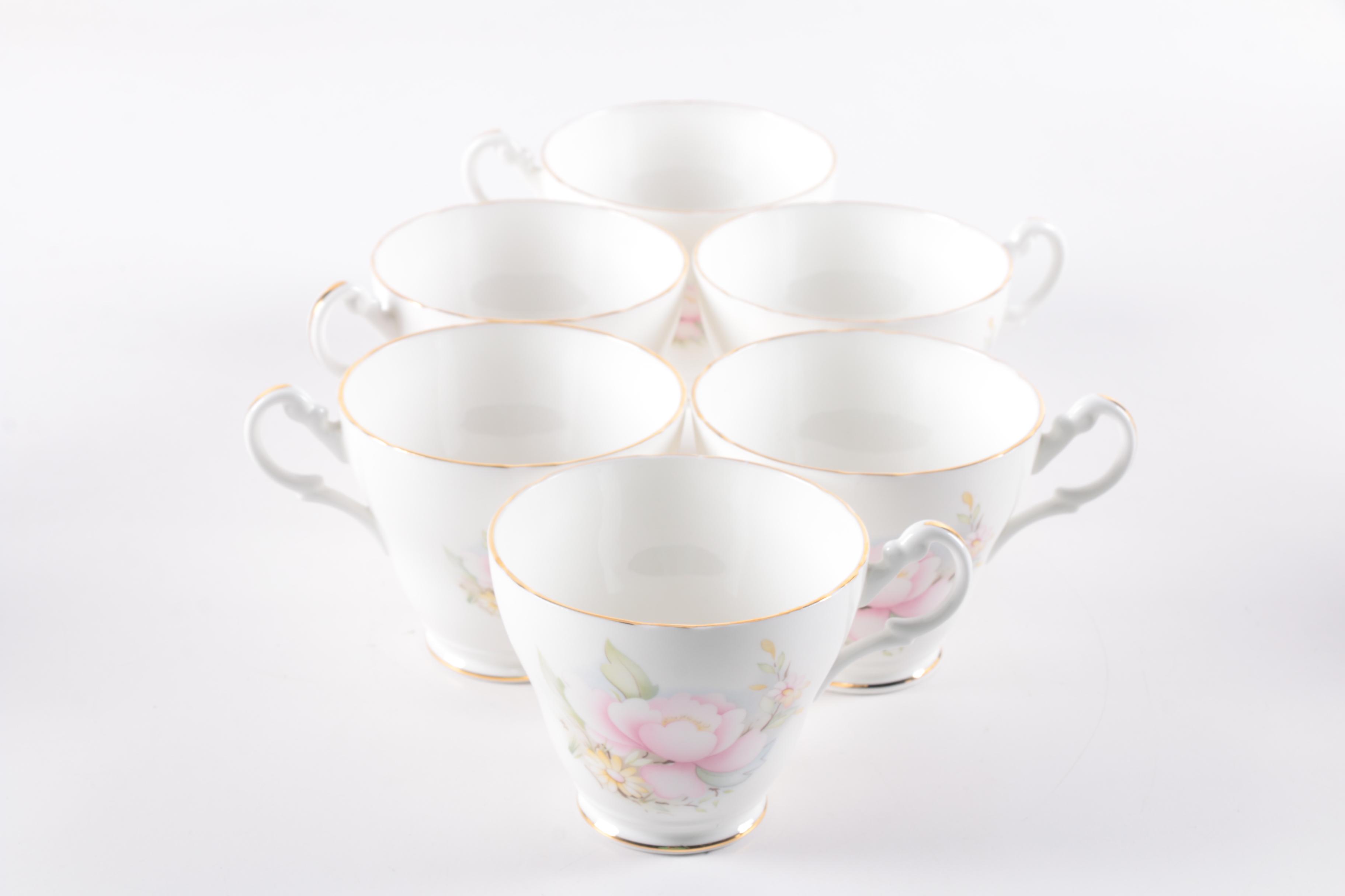 Vintage Royal Stuart "Pink Peonies" Bone China Tea Service