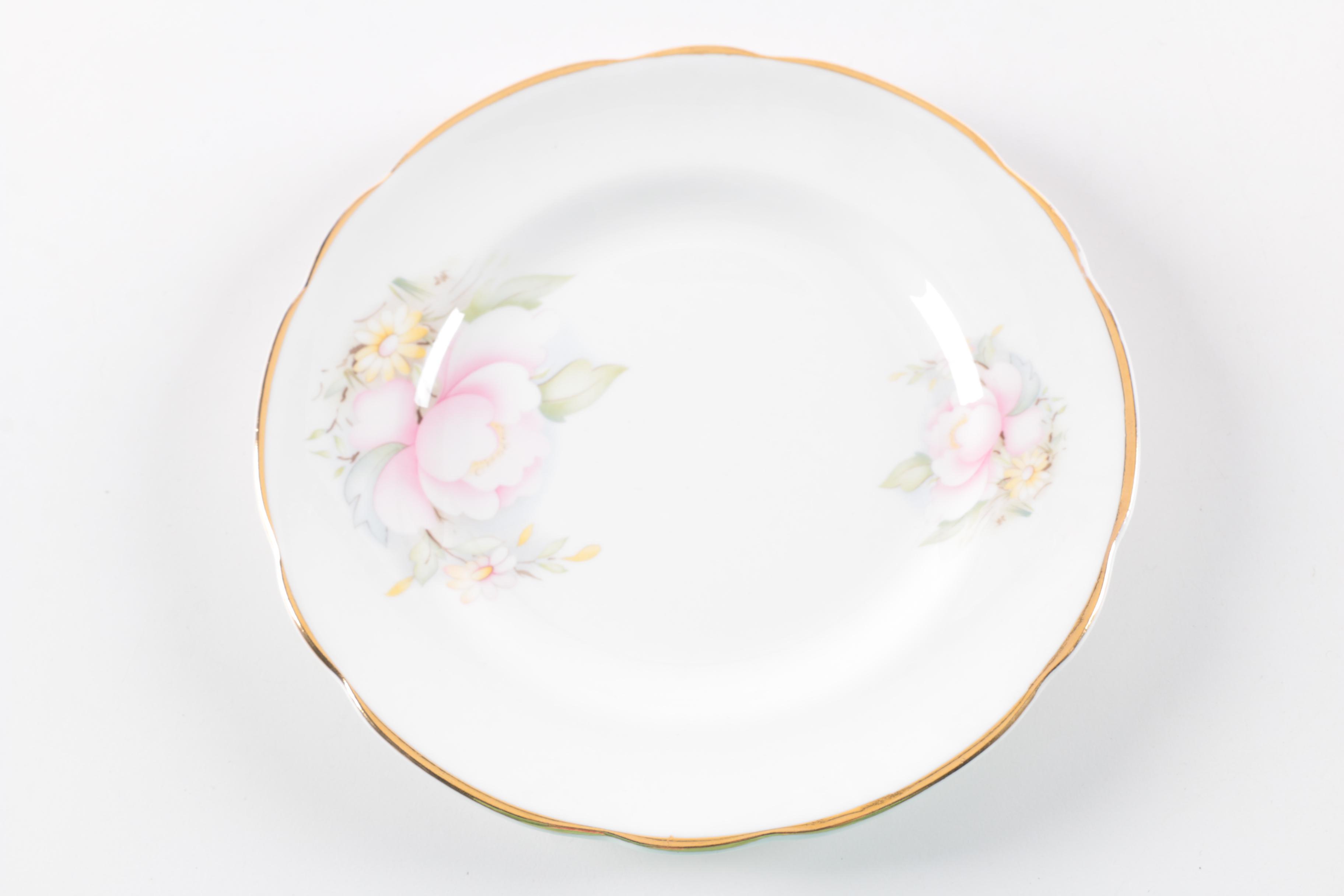 Vintage Royal Stuart "Pink Peonies" Bone China Tea Service