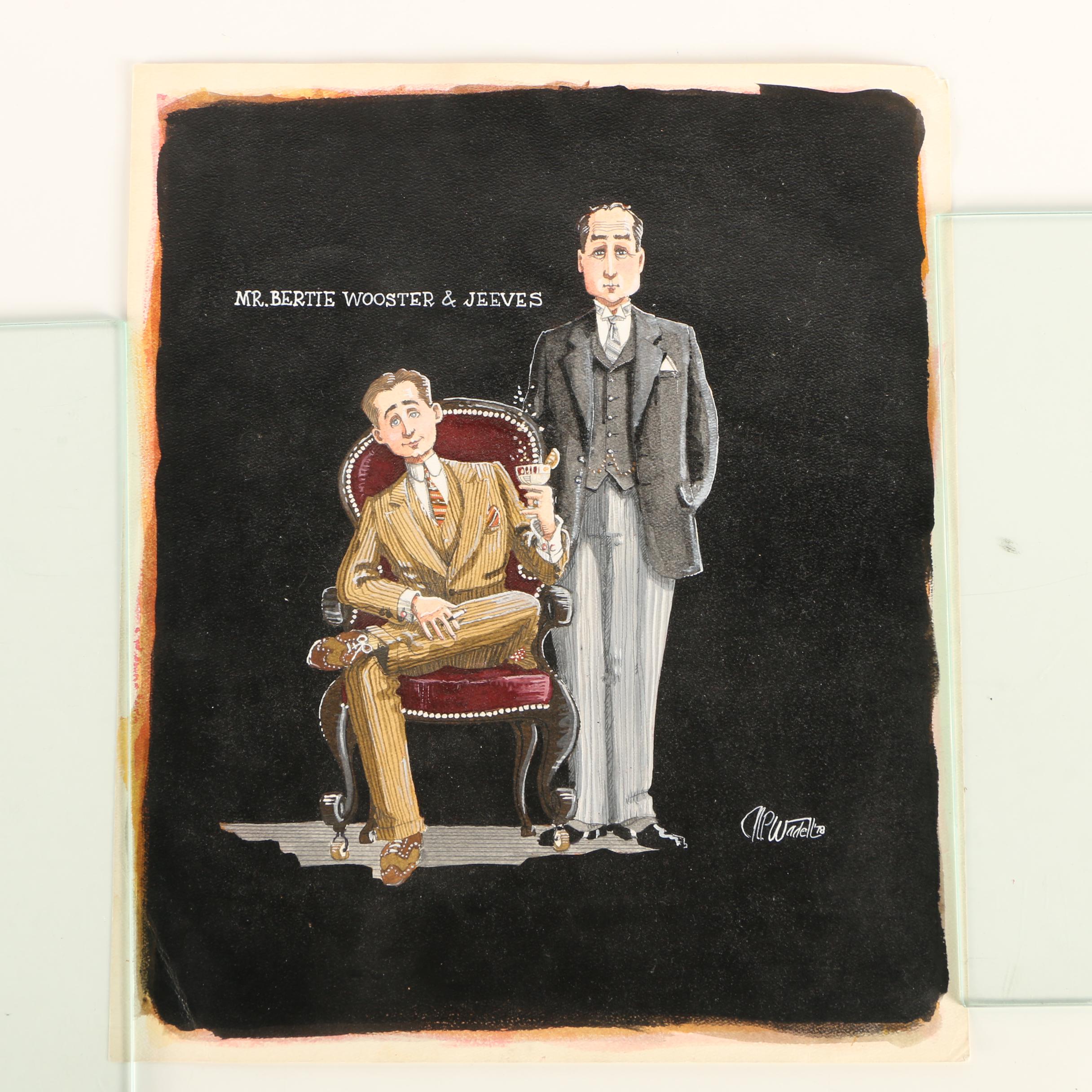 Norman P. Wadell Ink and Watercolor Painting