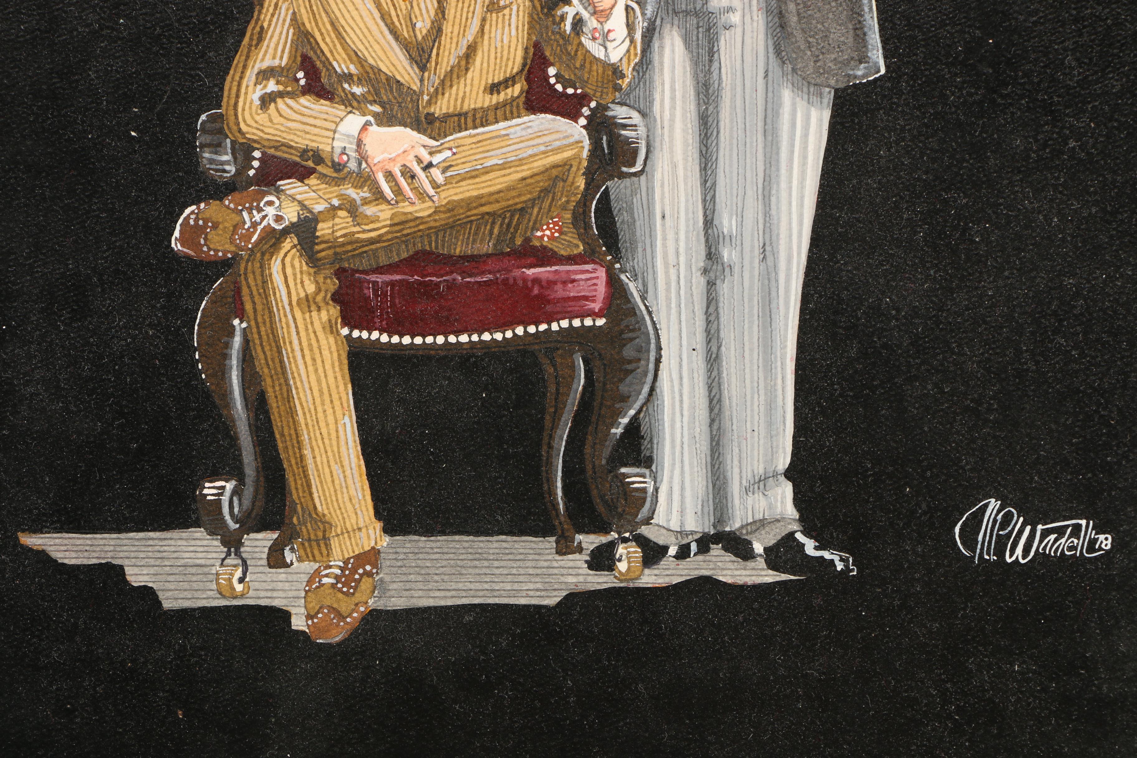 Norman P. Wadell Ink and Watercolor Painting