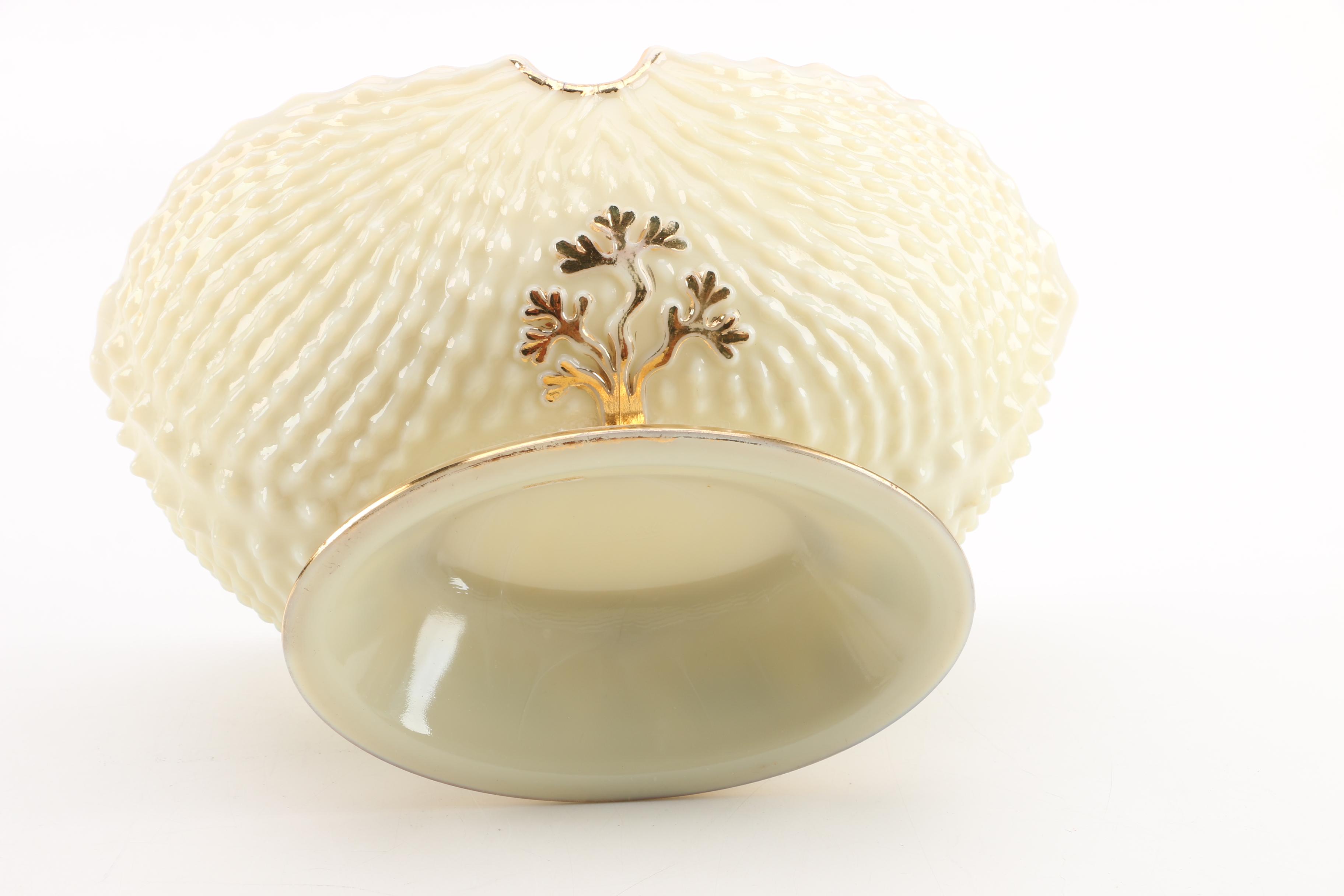 Vintage Northwood "Argonaut Shell" Custard Glass Serveware