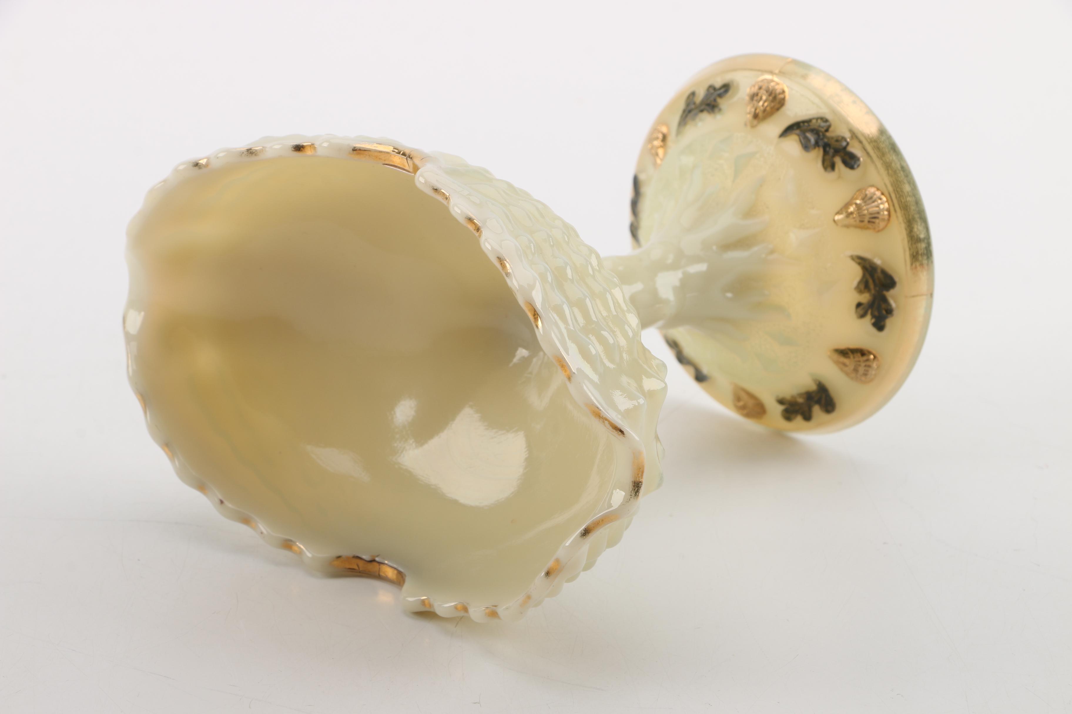 Vintage Northwood "Argonaut Shell" Custard Glass Serveware