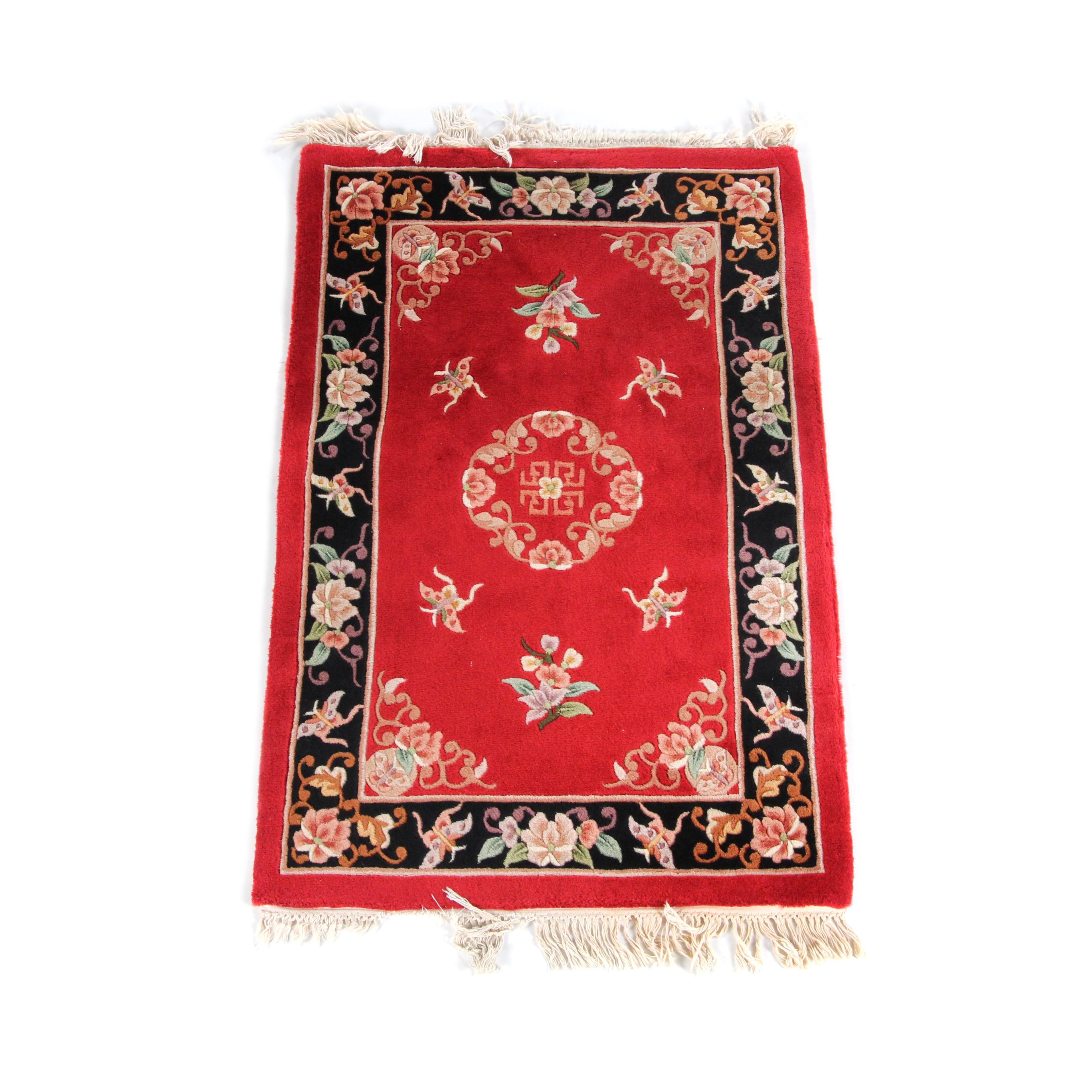 Hand-Tufted Chinese "Chen Chu" Carved Wool Accent Rug by Trans Ocean