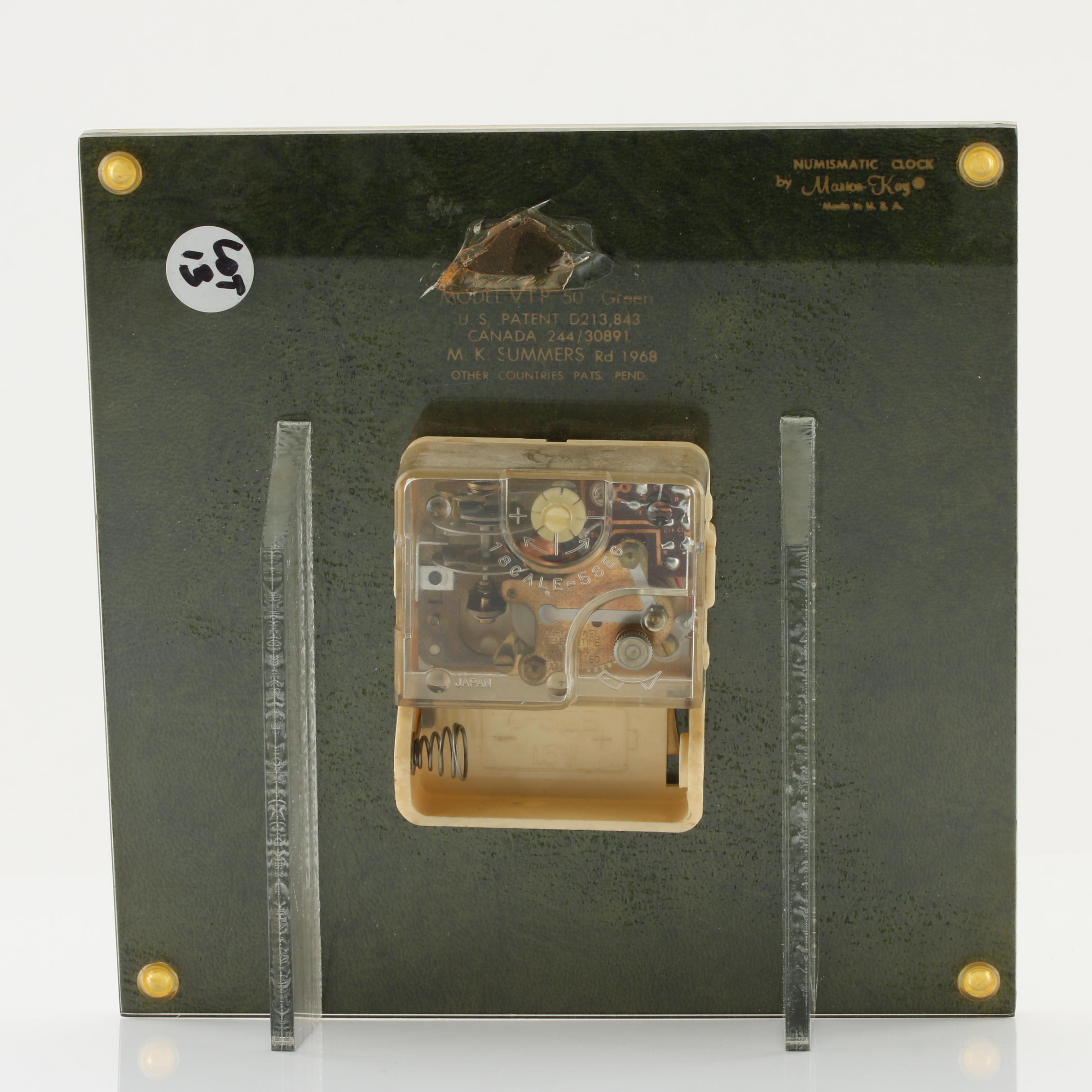 1964 Last U.S. Silver Coinage Numismatic Clock by Marion Kay