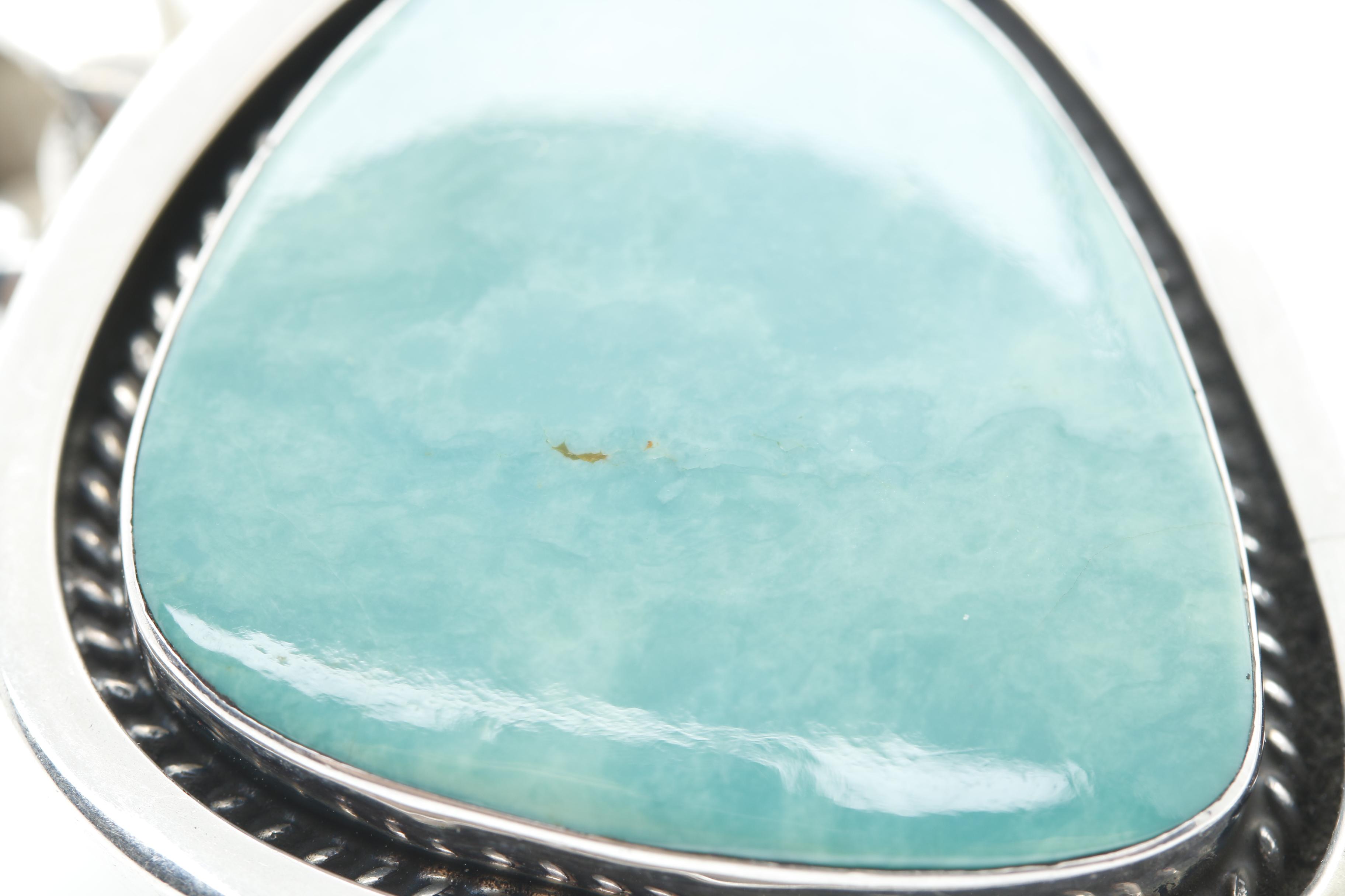 Chimney Butte & Sylvia Nuguematz Sterling Silver Turquoise Pendant Necklace