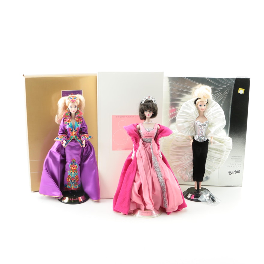 Mattel Porcelain Collection Barbie Dolls Featuring "Crystal Rhapsody"