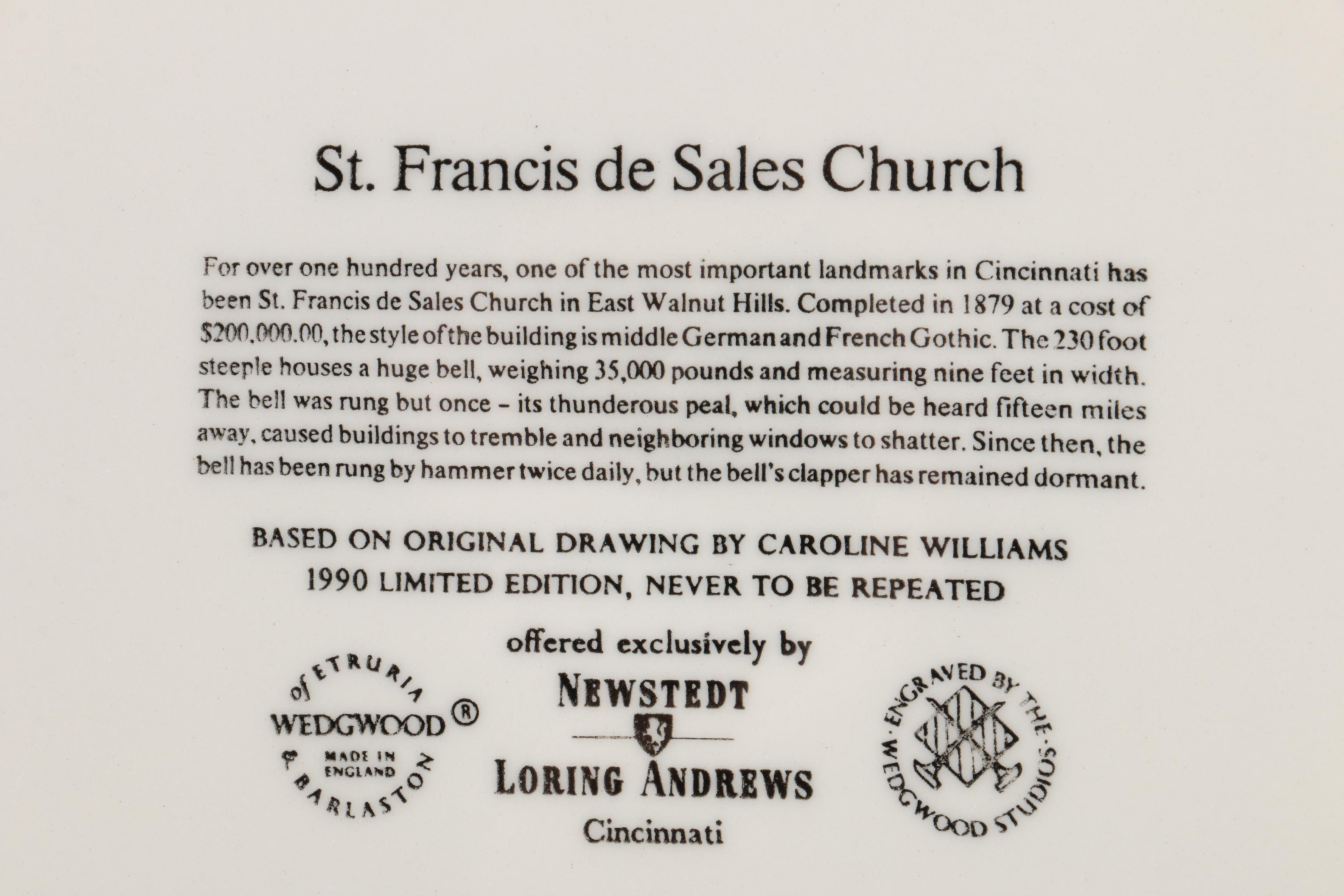 Wedgwood Limited Edition Caroline Williams "Scenes of Cincinnati" Plates