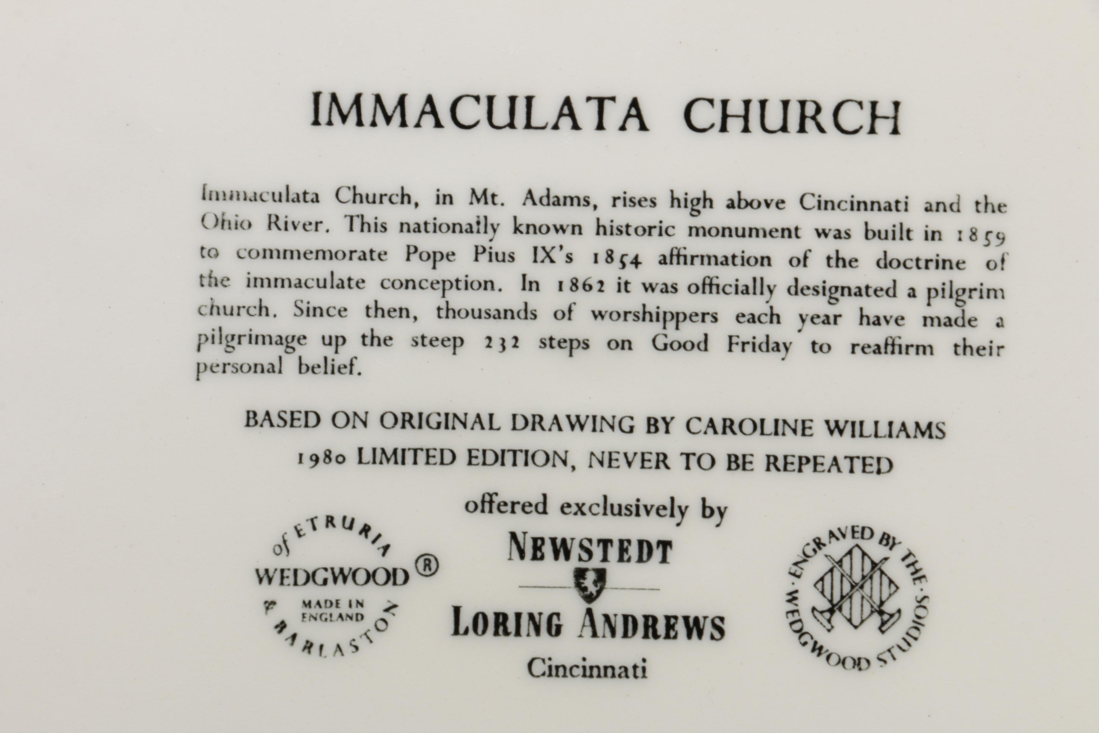 Wedgwood Limited Edition Caroline Williams "Scenes of Cincinnati" Plates