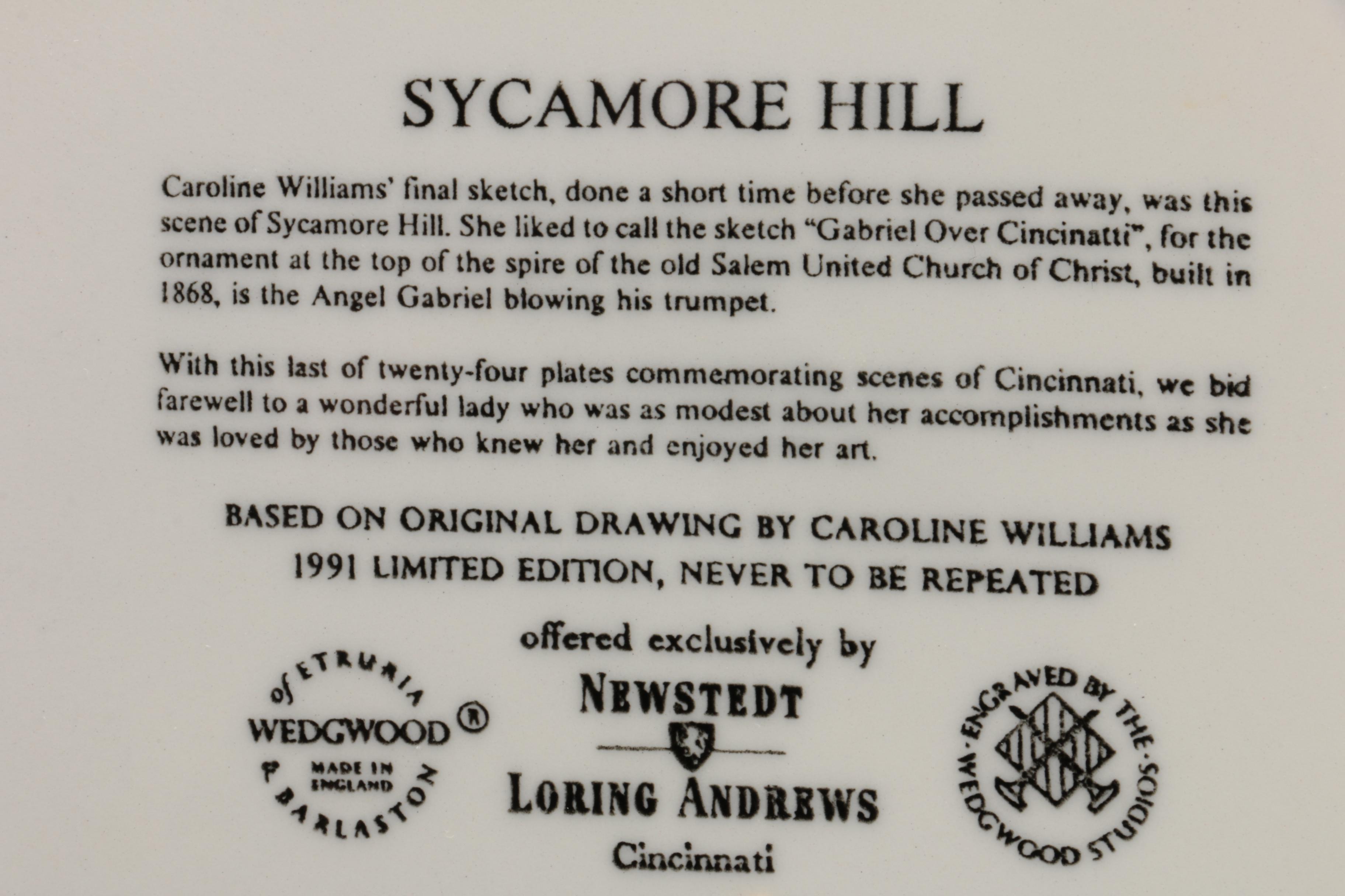 Wedgwood Limited Edition Caroline Williams "Scenes of Cincinnati" Plates