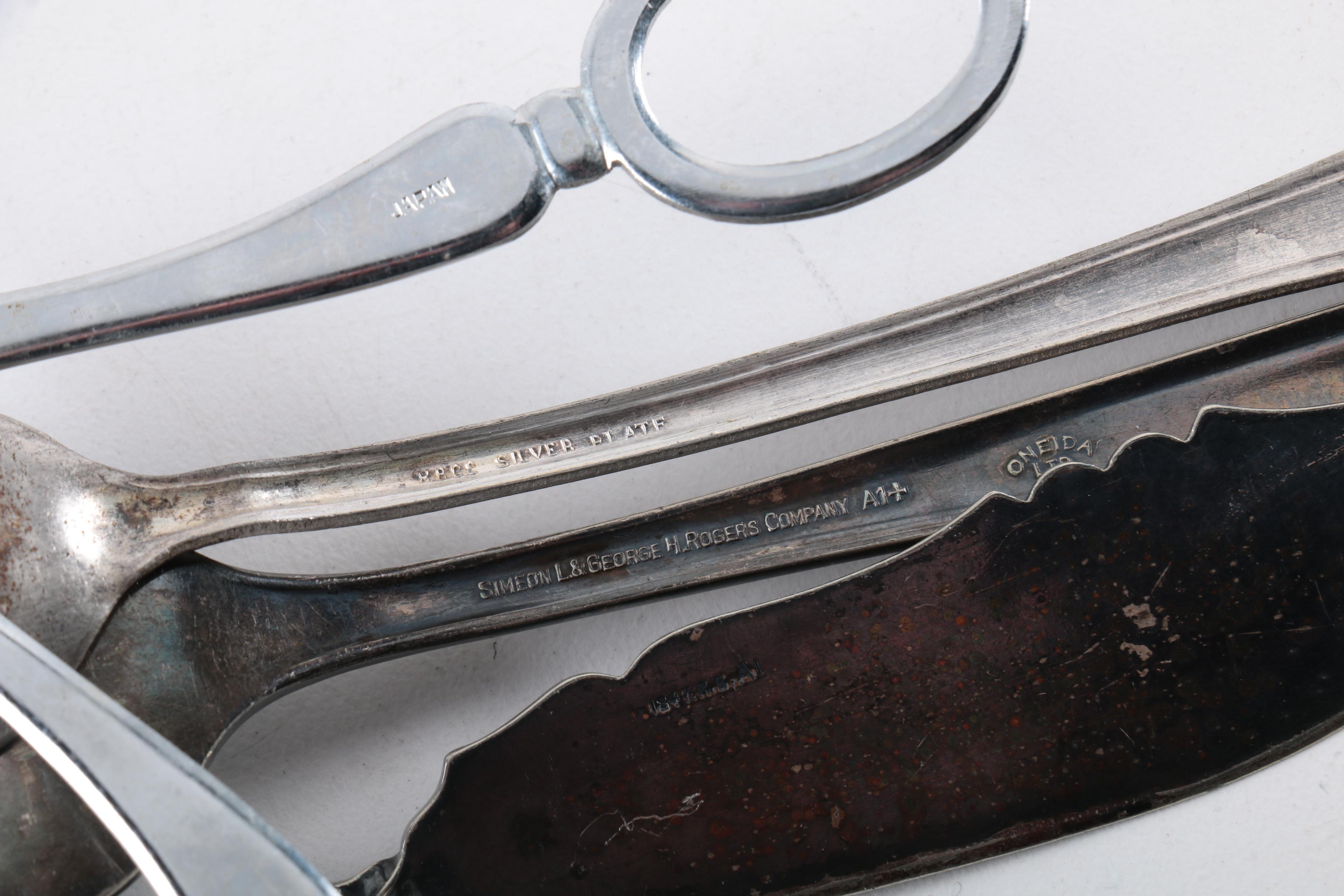 Wm Rogers "Arbutus" Silver Plate Pointed Bowl Spoons and Other Pieces