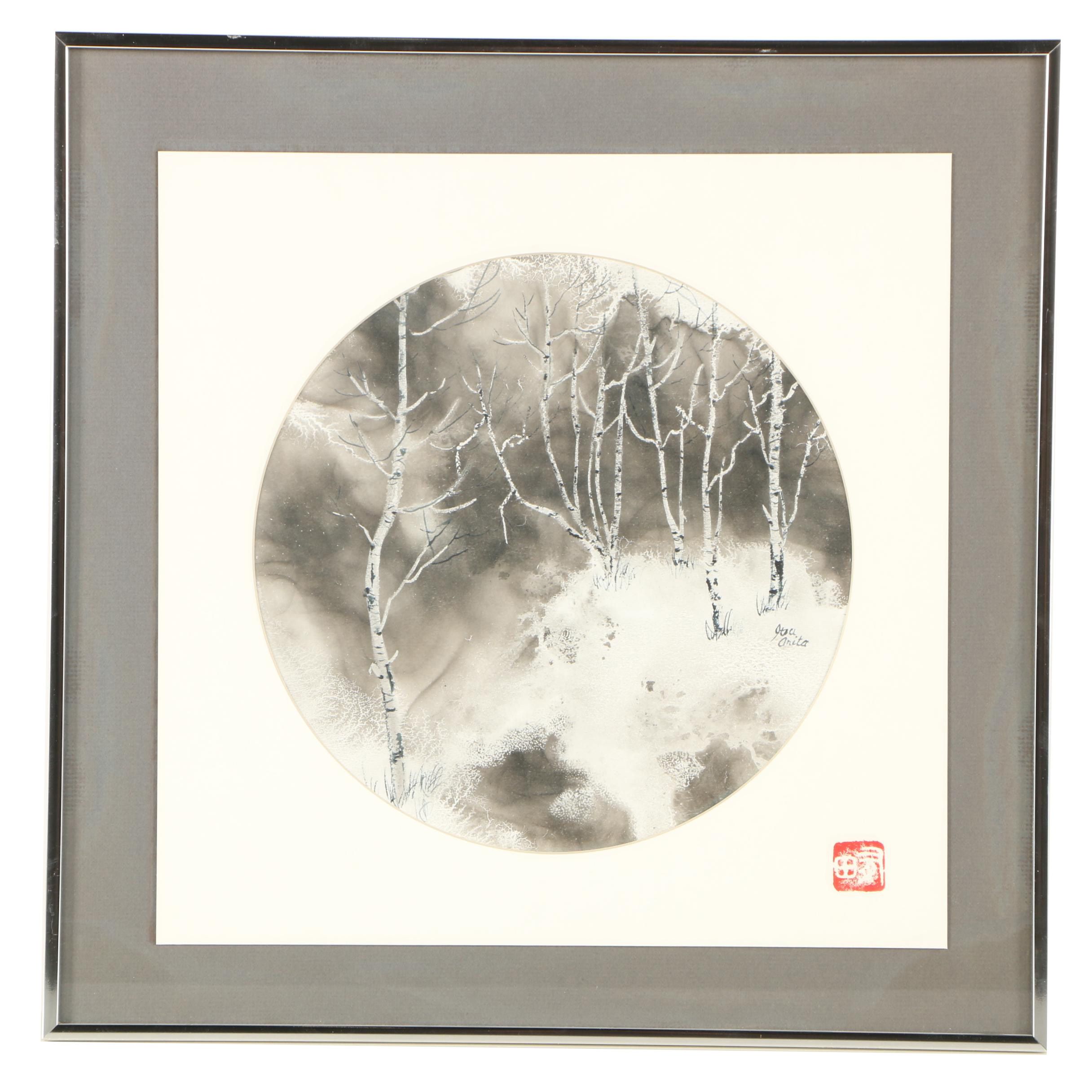 Itsu Arita Ink and Gouache Painting