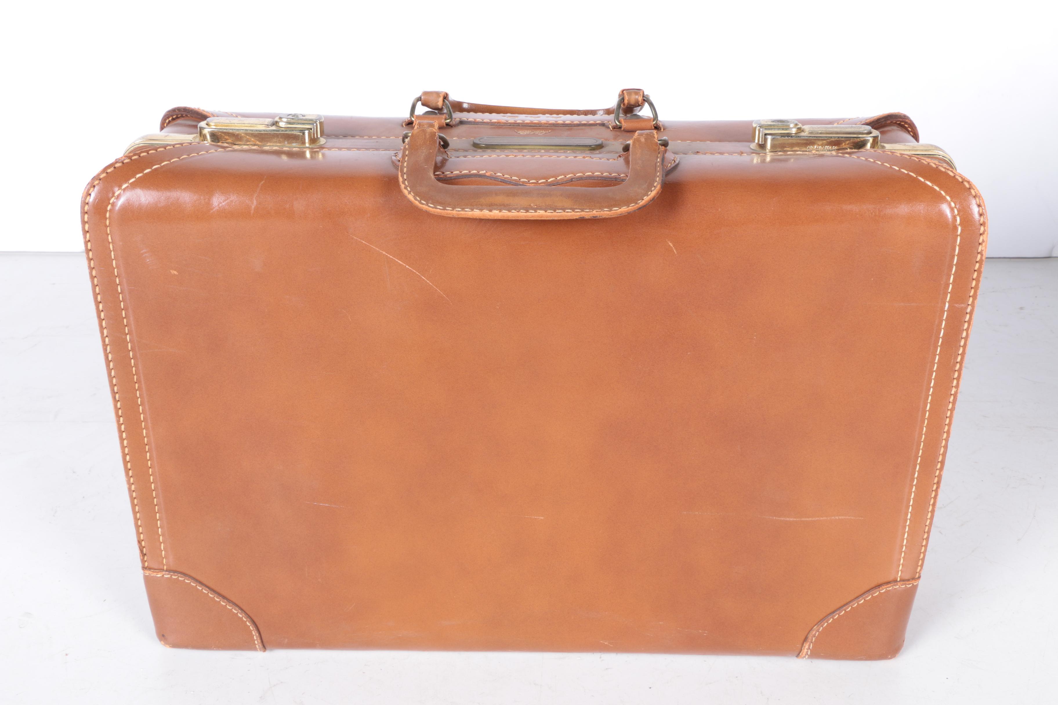 Vintage Leed's Leather Luggage Set with Presto Locks