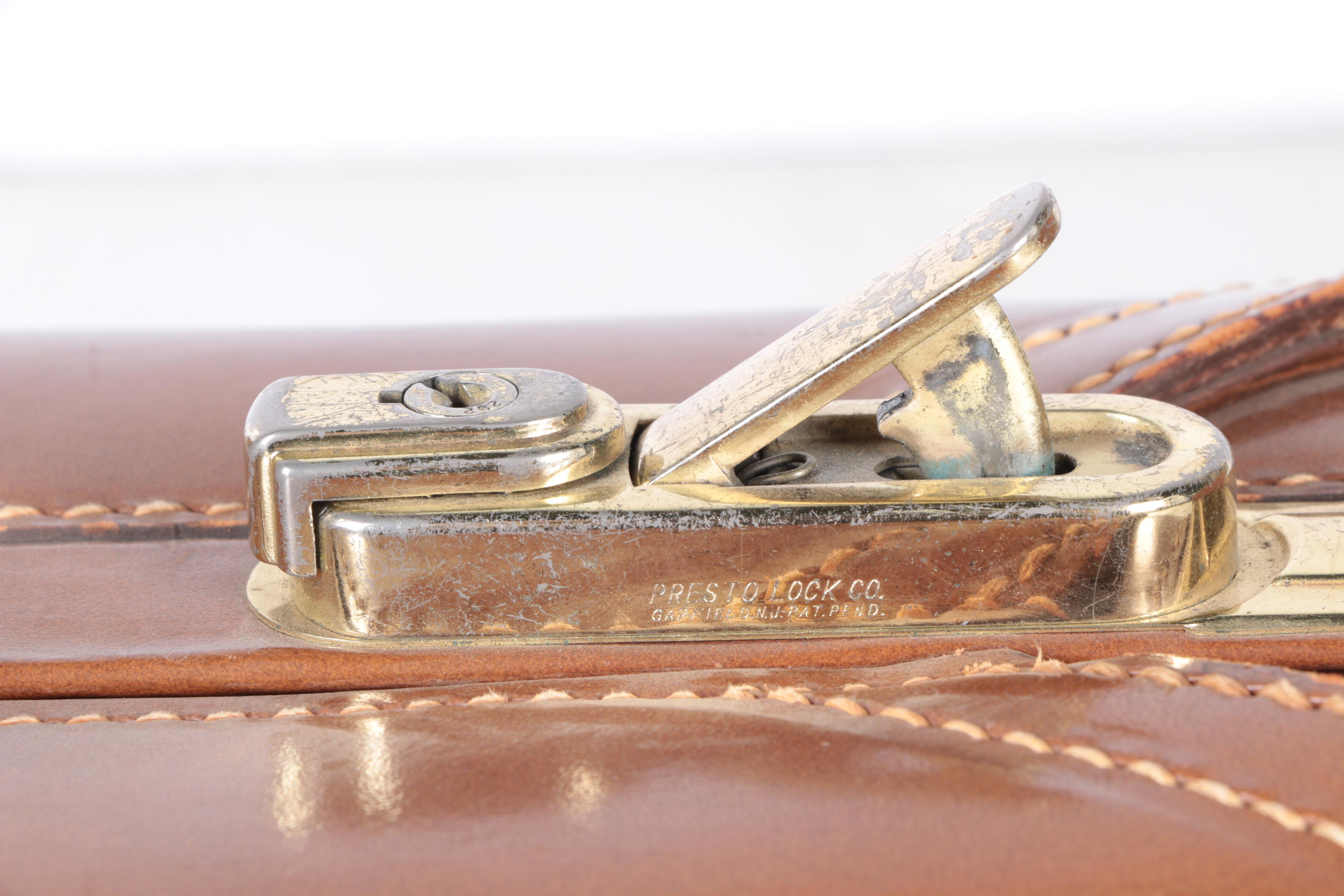 Vintage Leed's Leather Luggage Set with Presto Locks