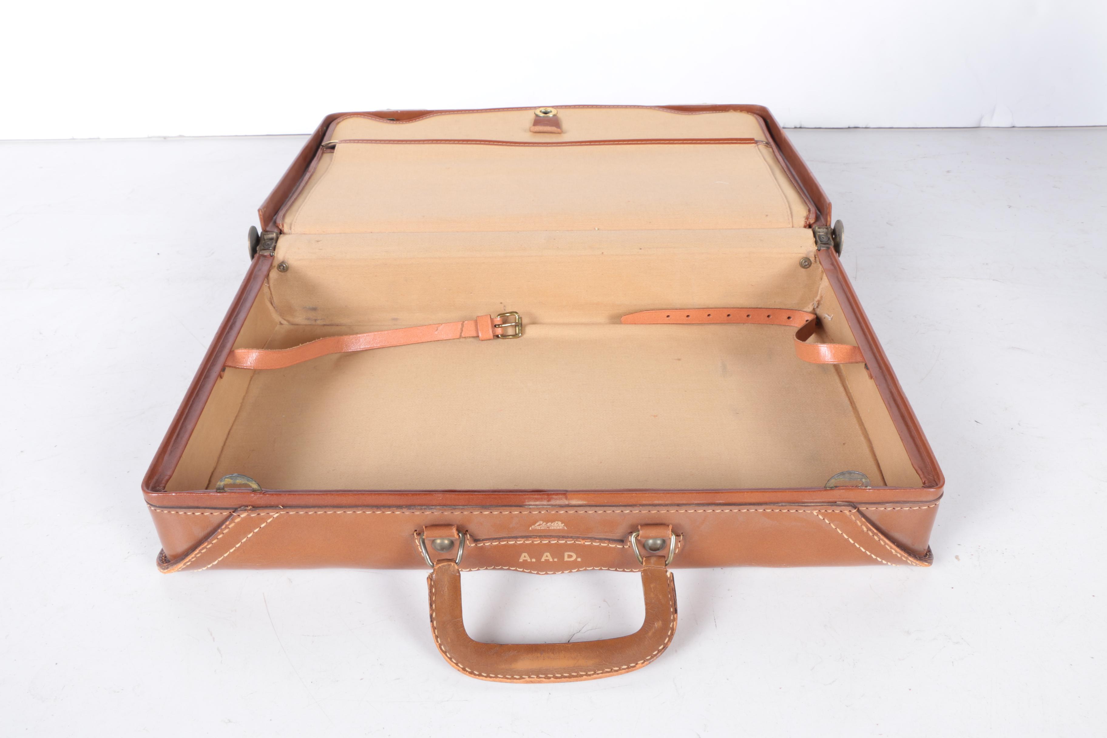 Vintage Leed's Leather Luggage Set with Presto Locks