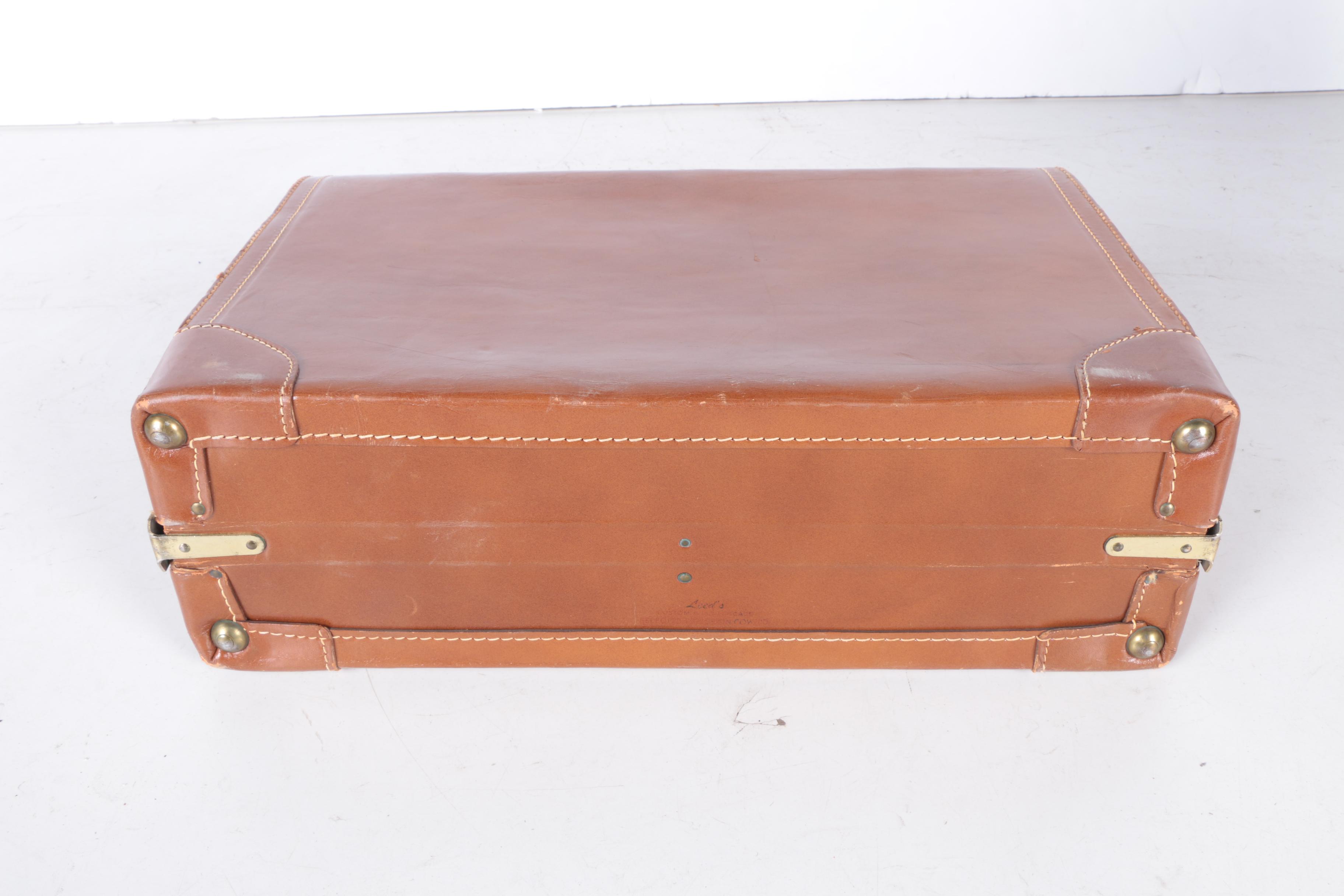 Vintage Leed's Leather Luggage Set with Presto Locks