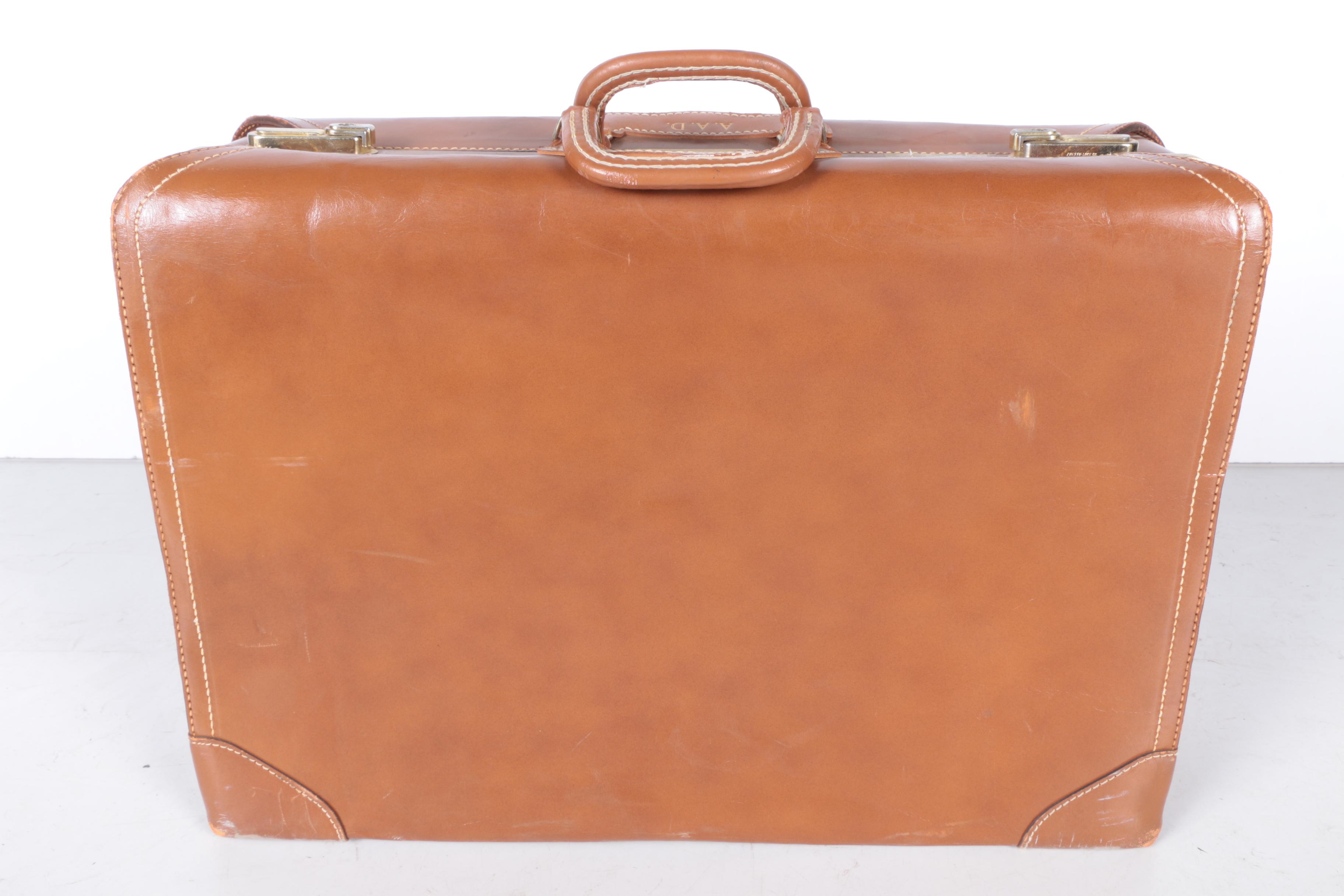 Vintage Leed's Leather Luggage Set with Presto Locks