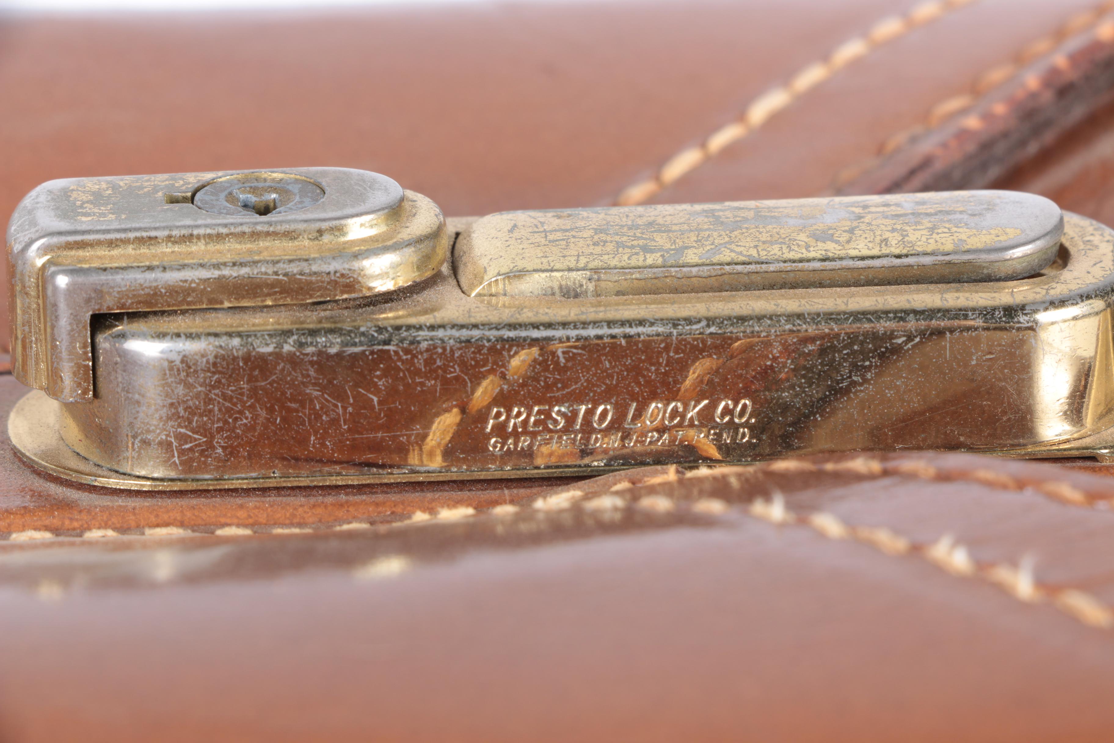 Vintage Leed's Leather Luggage Set with Presto Locks