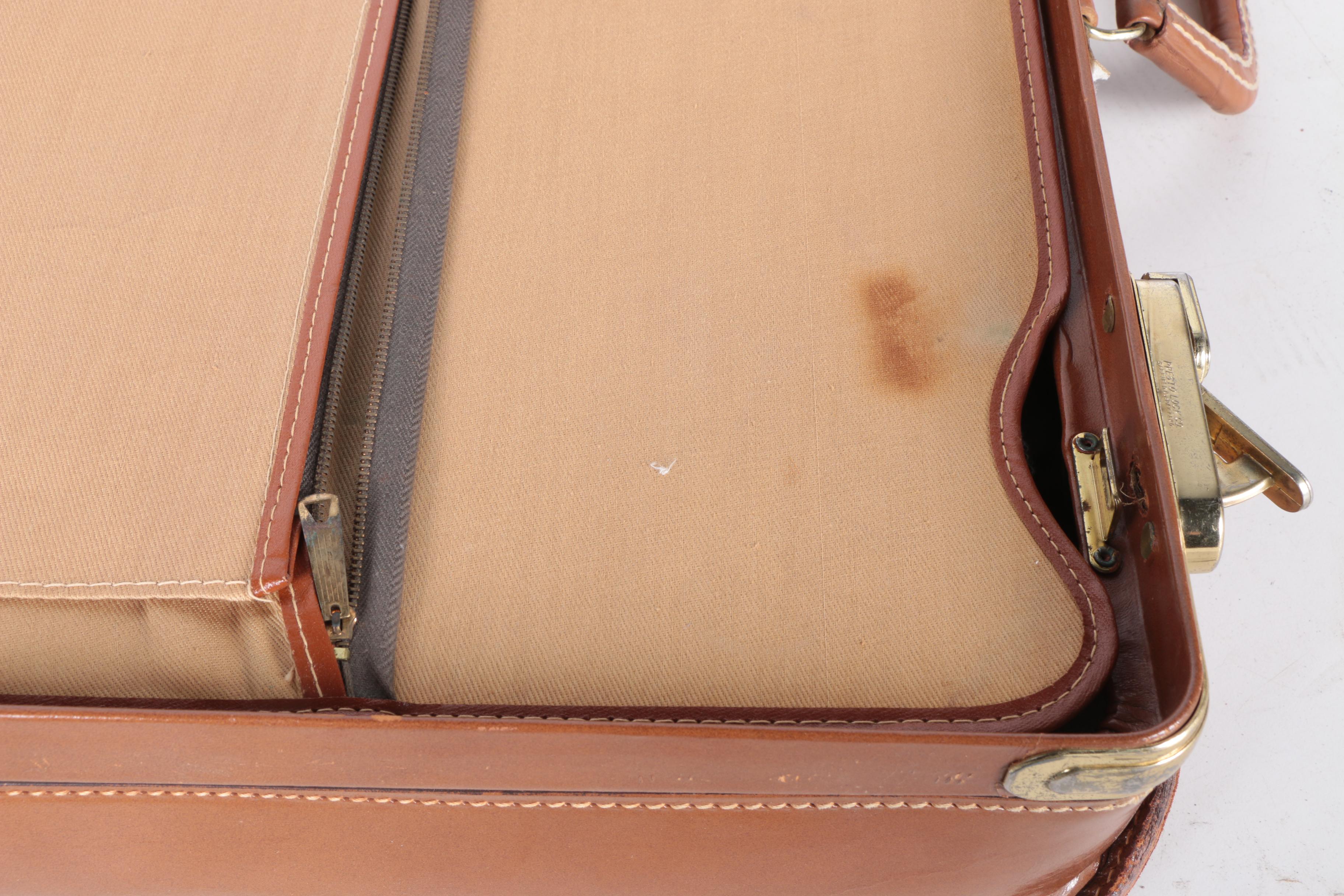 Vintage Leed's Leather Luggage Set with Presto Locks