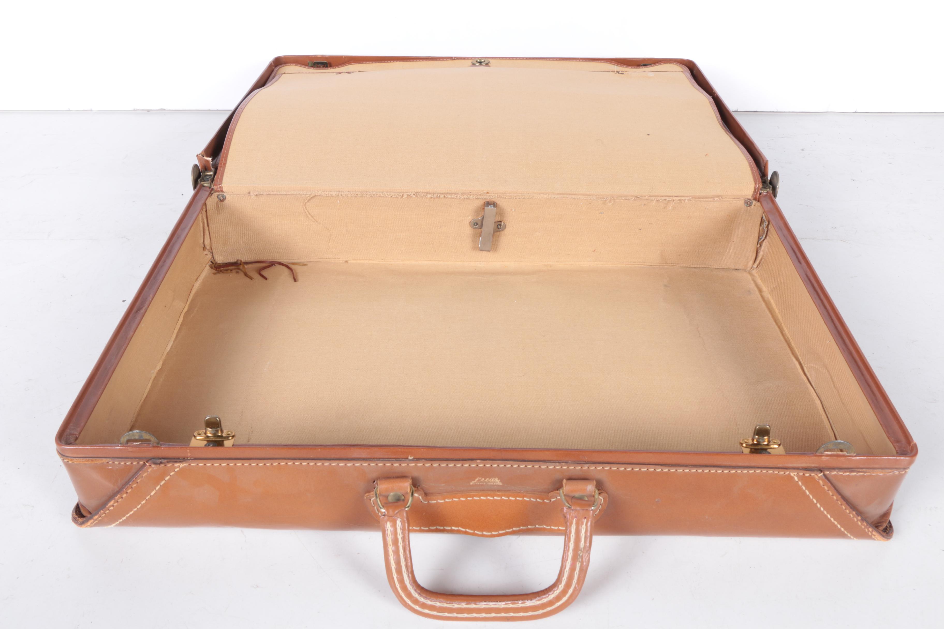 Vintage Leed's Leather Luggage Set with Presto Locks