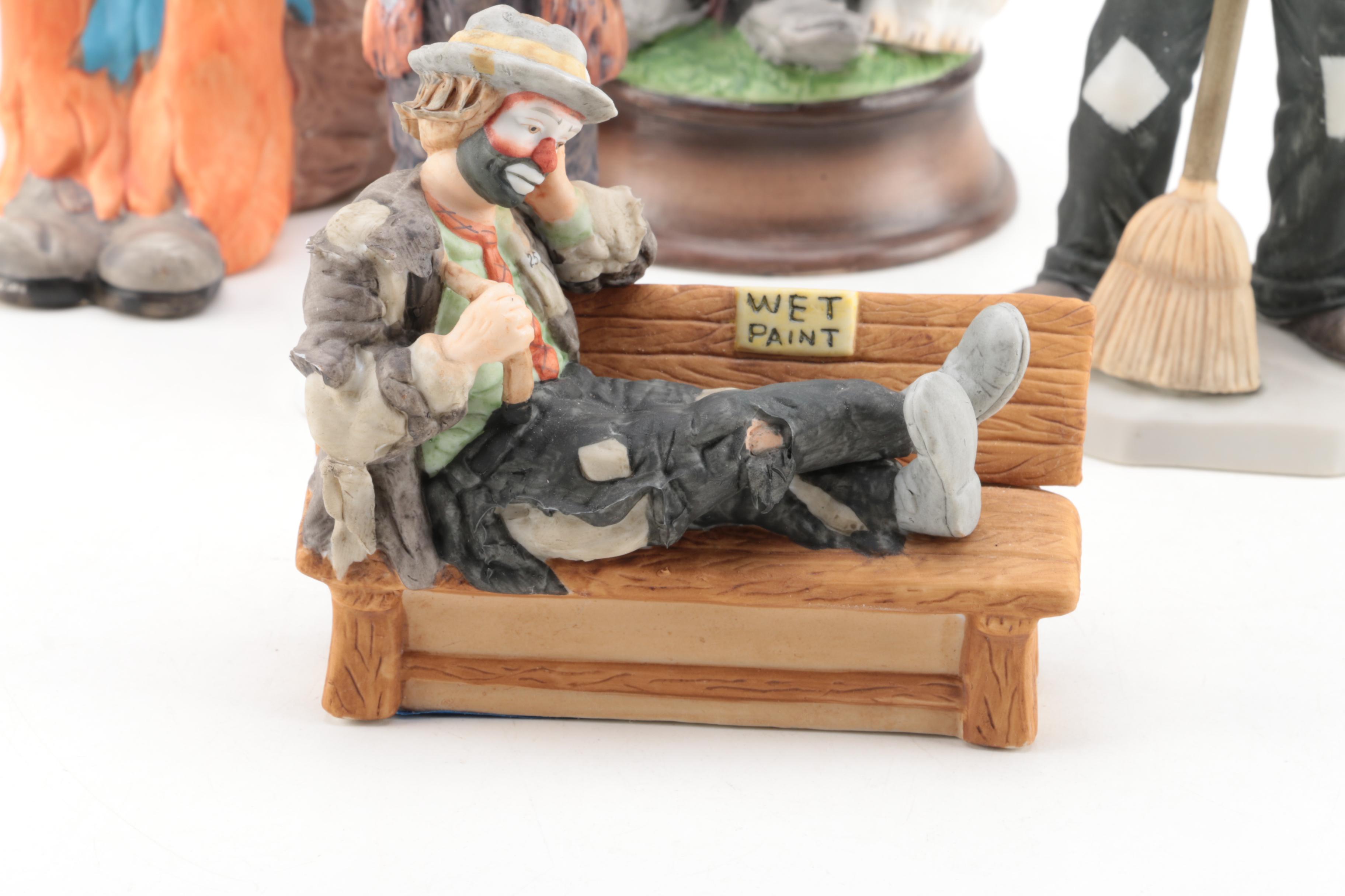 Flambro Emmett Kelly Junior Weary Willy Clown Figurines