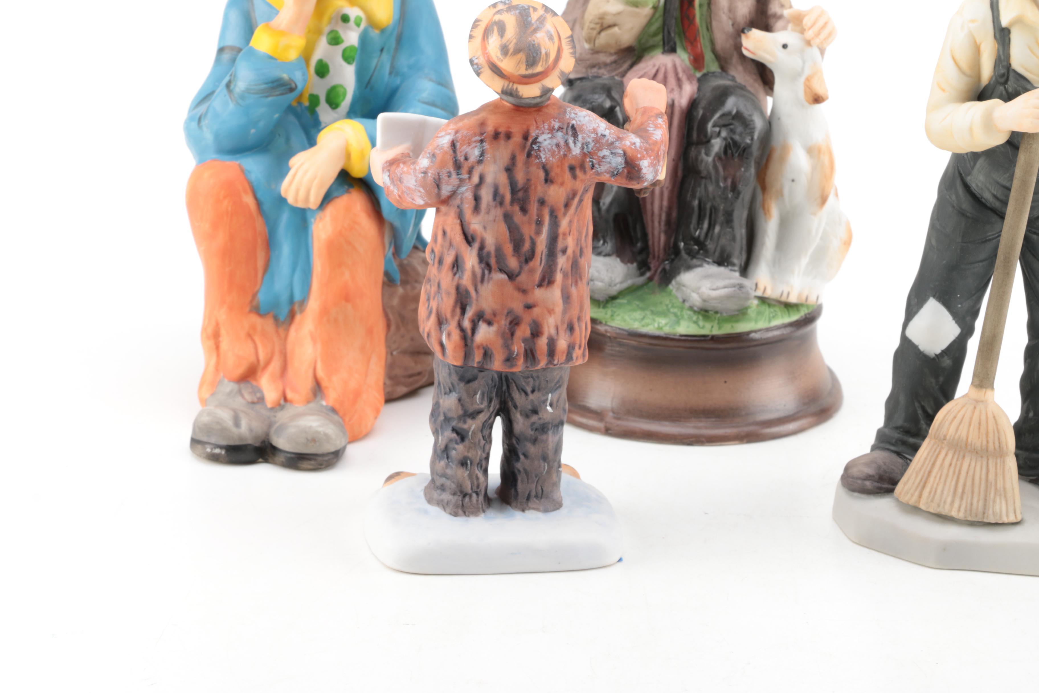 Flambro Emmett Kelly Junior Weary Willy Clown Figurines