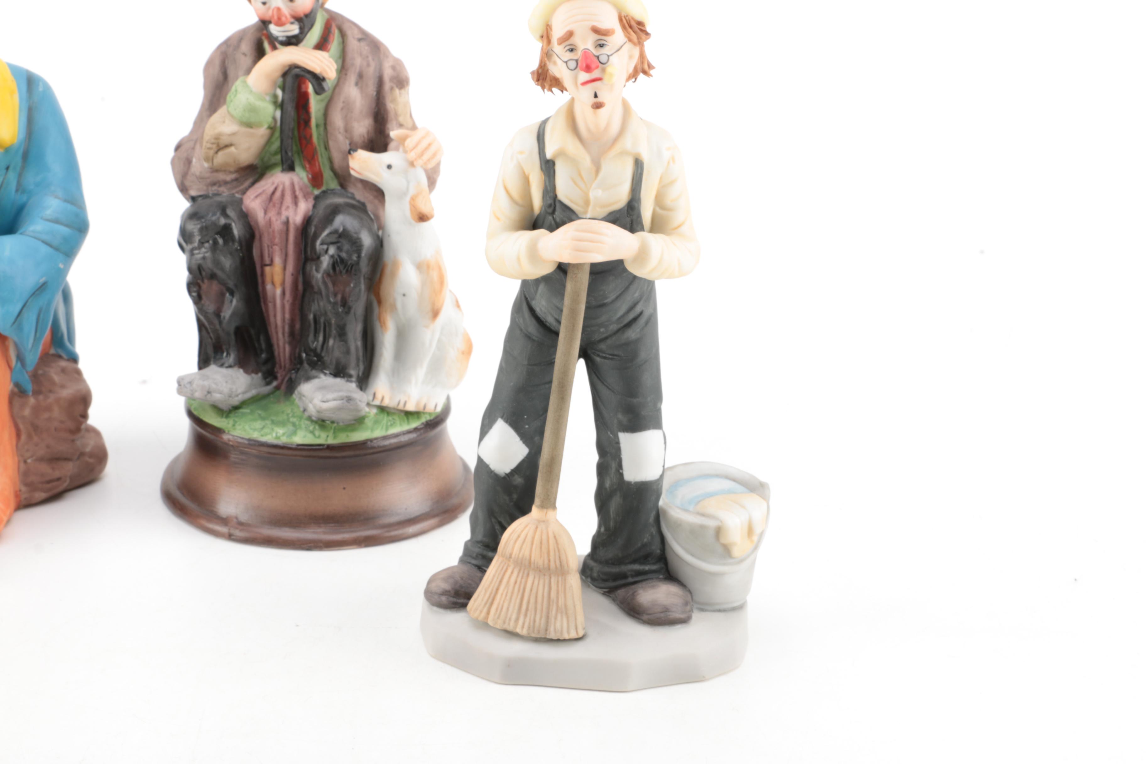 Flambro Emmett Kelly Junior Weary Willy Clown Figurines