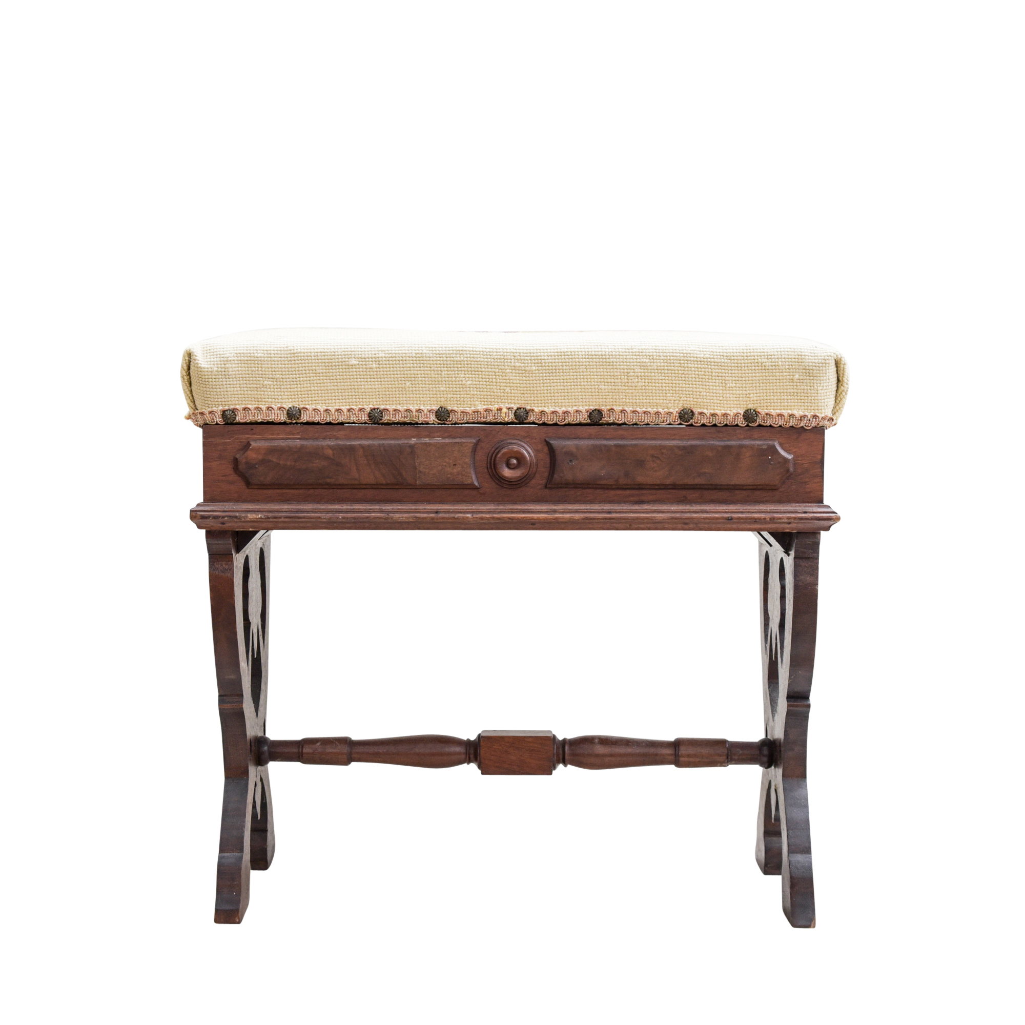 Victorian Renaissance-Revival Walnut Organ Stool