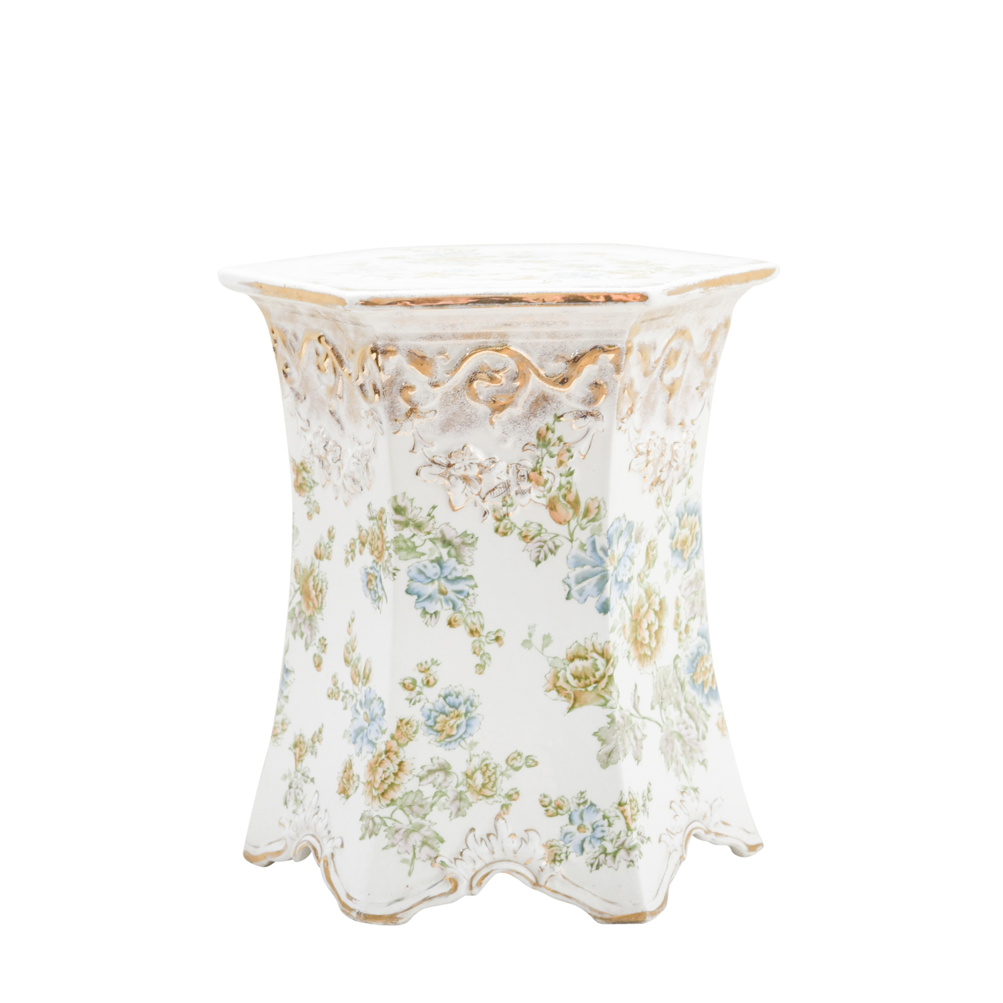 Antique Wheeling Pottery Glazed Accent Table