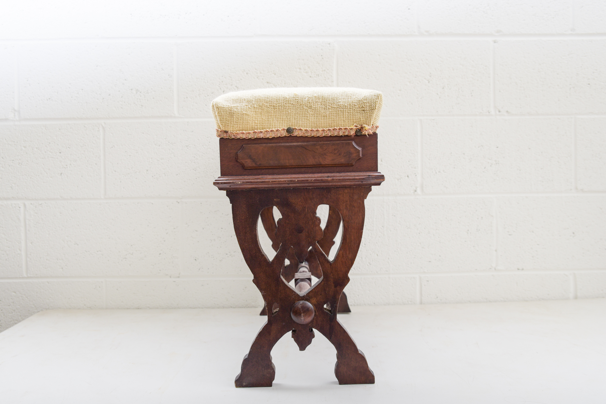 Victorian Renaissance-Revival Walnut Organ Stool