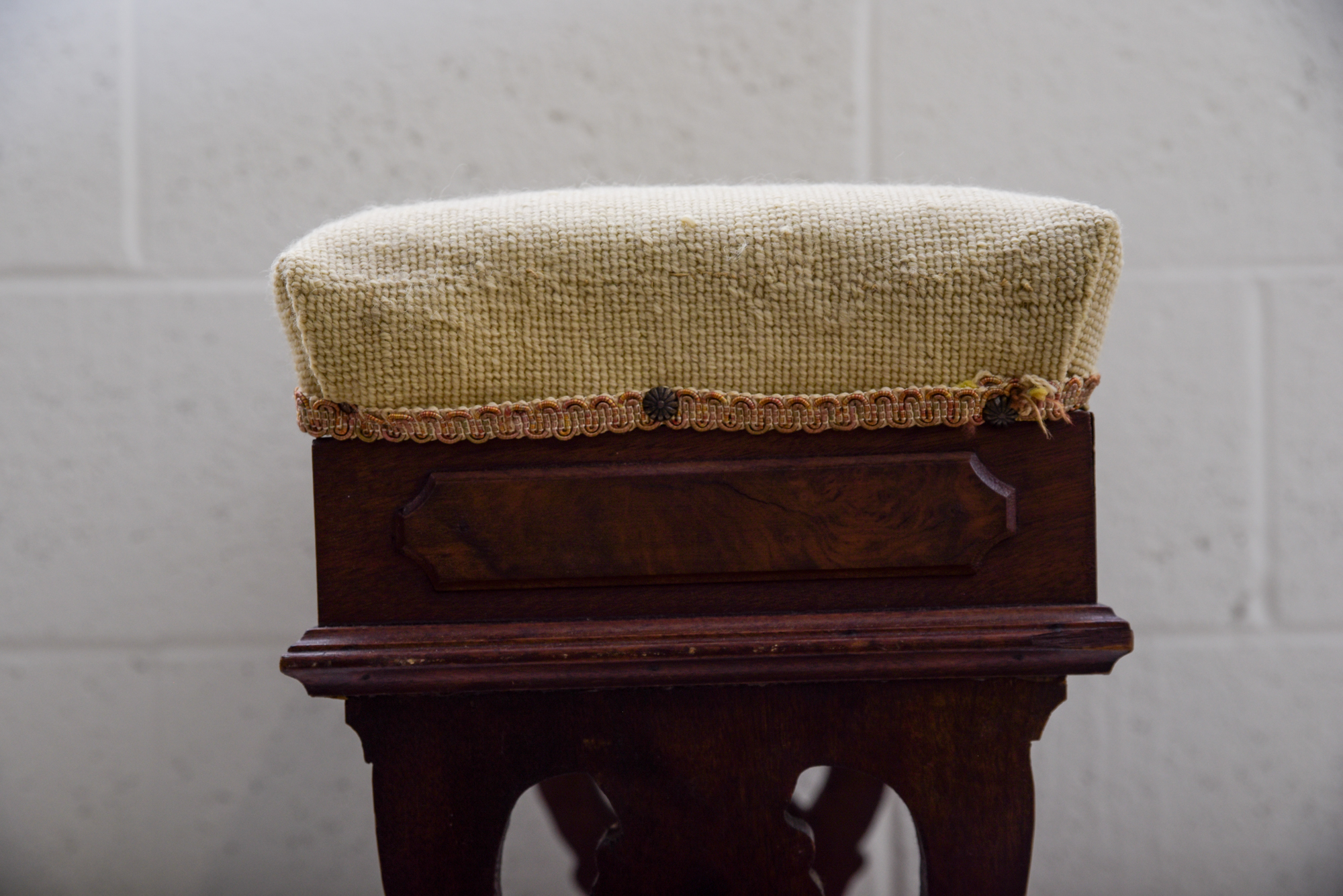Victorian Renaissance-Revival Walnut Organ Stool