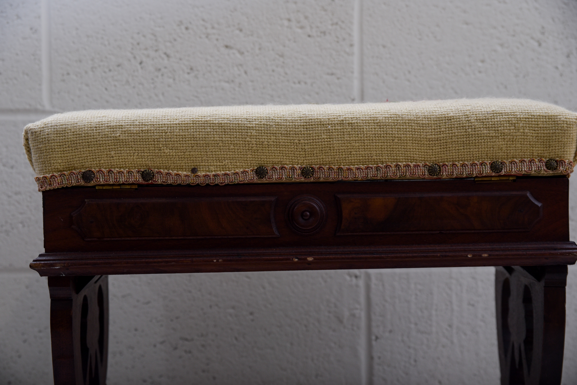 Victorian Renaissance-Revival Walnut Organ Stool