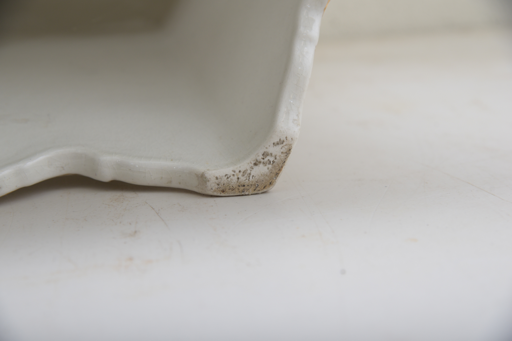 Antique Wheeling Pottery Glazed Accent Table